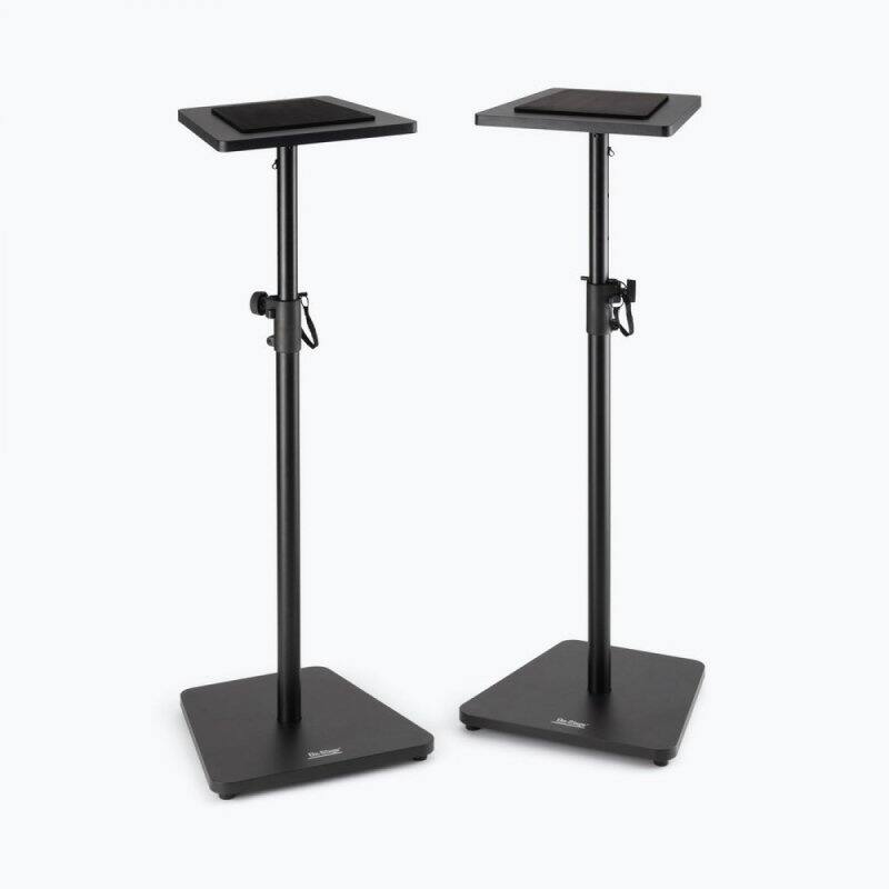 Front. On Stage Stands - On-Stage SMS7500B Wood Studio Monitor Stands (Black, Pair) - Black.