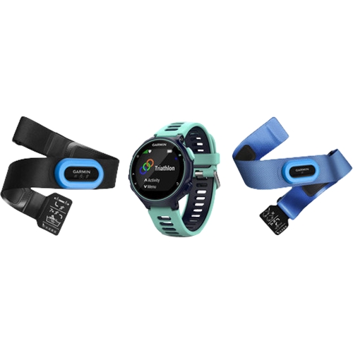 Rent to own Garmin - Forerunner 735XT Smartwatch Tri-Bundle - Midnight Blue/Frost Blue
