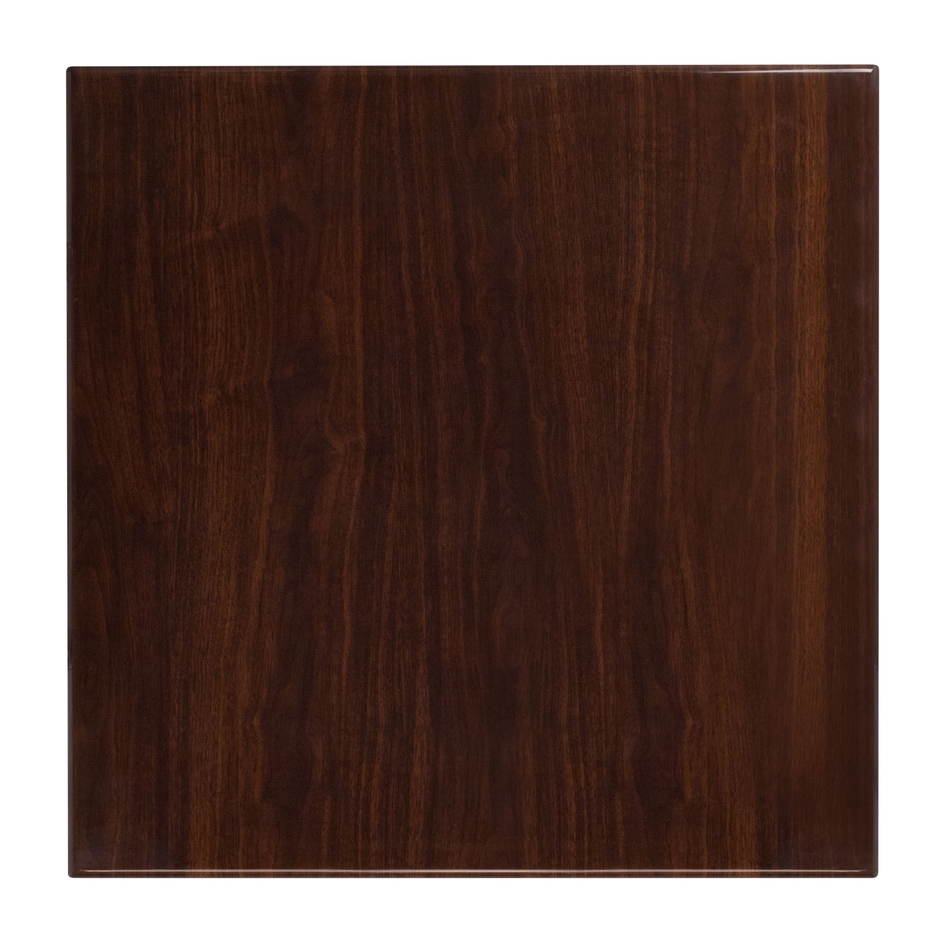 Emma + Oliver - 30" Square High-Gloss Resin Table Top with 2" Thick Drop-Lip - Walnut