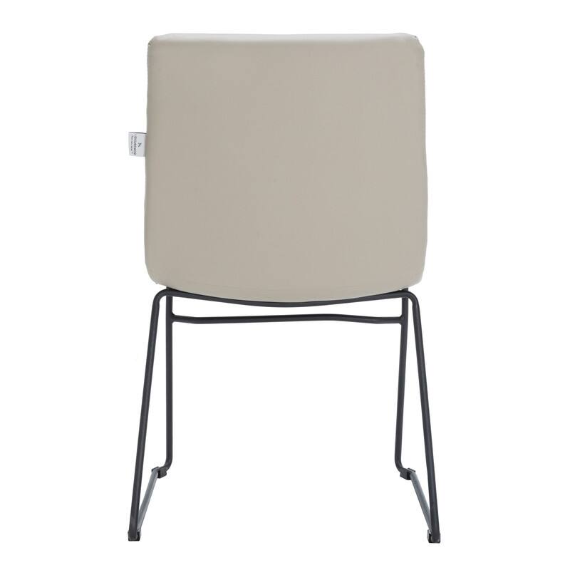 Alt View 6. LeisureMod - Zylar Office Guest Chair with PU Leather, Foam Cushion & Stainless Steel Base - Tan.