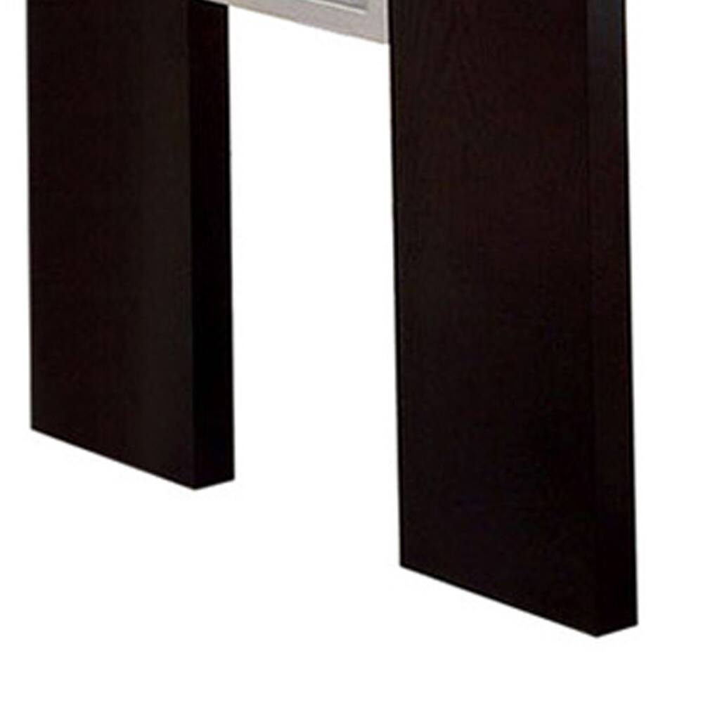 Alt View 3. Manhattan Lane - Contemporary Glass Insert Dining Table, Black - Black.