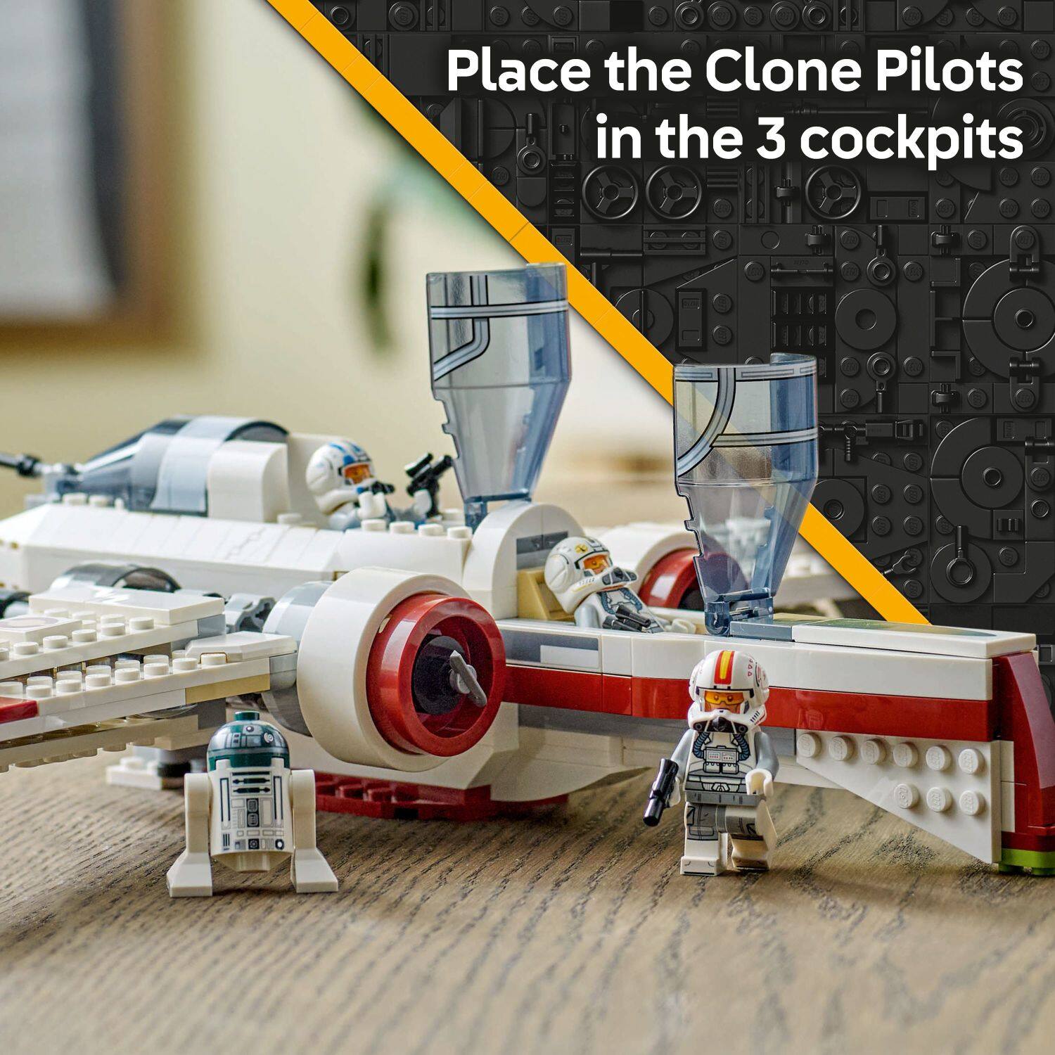 Place the Clone Pilots in the 3 cockpits.