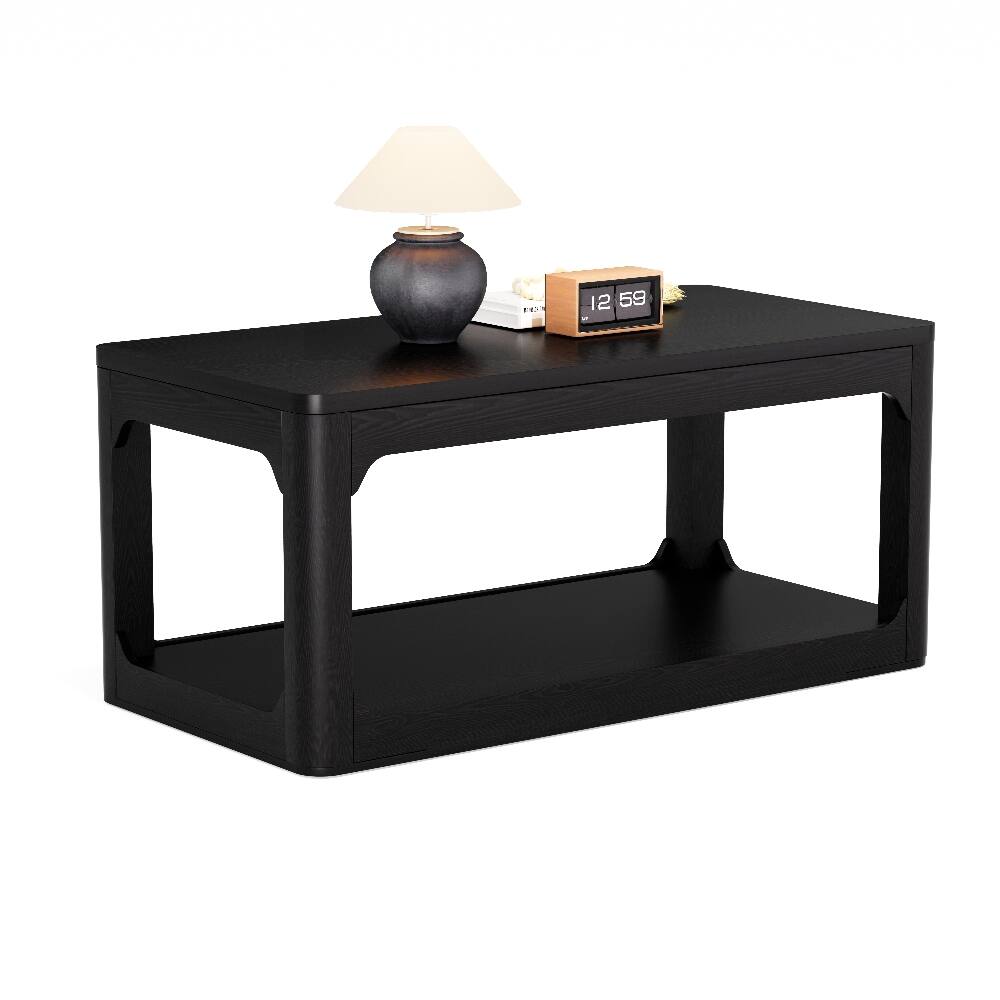 Alt View 7. Loheer - Loheer 3-Piece Coffee Table Set Modern Black Living Room Tables - Black.