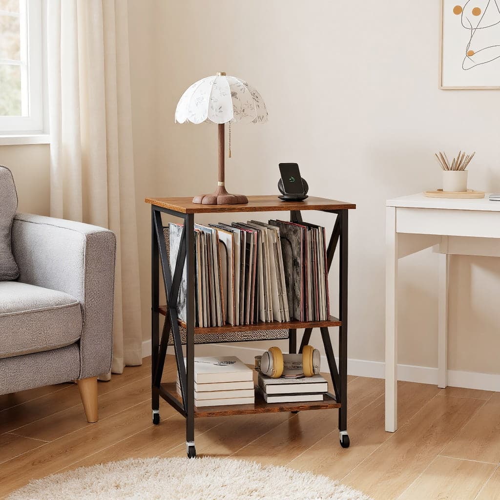 Kadyn - Rustic with Display Shelves TV Stand - for Living Room with Cable Management for Living Room - Brown