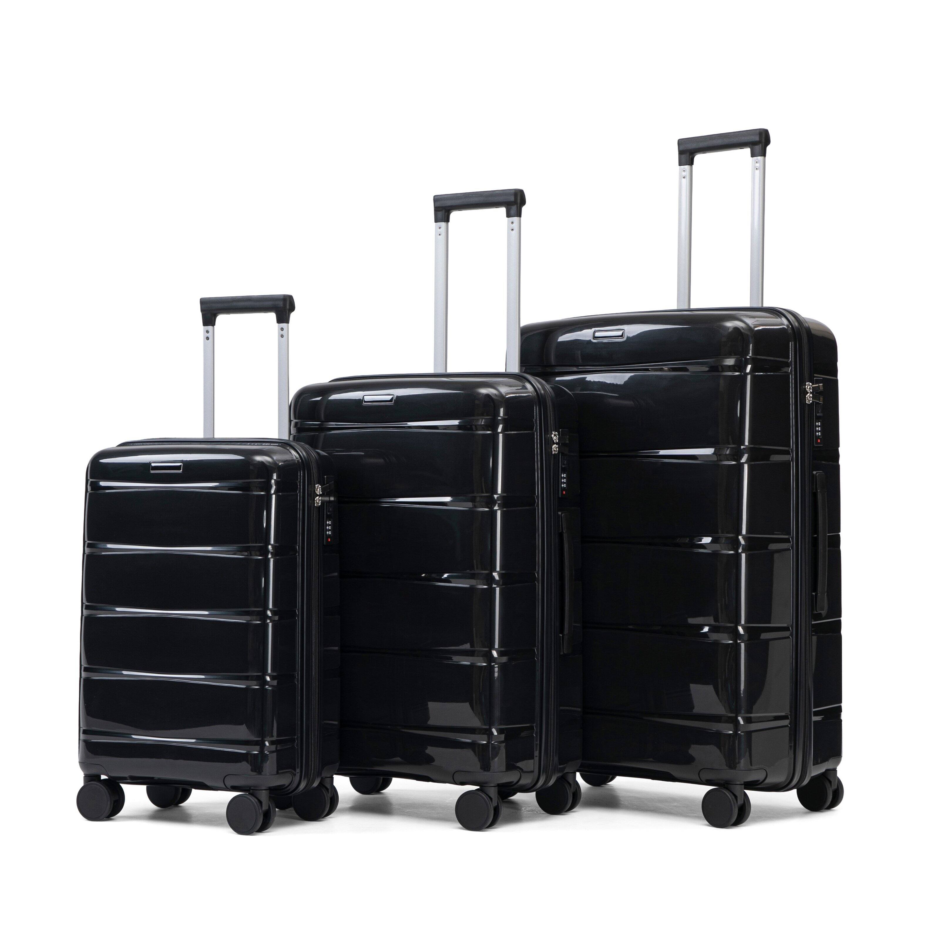 Alt View 5. Z-Edge - Luggage Sets 3 Piece Suitcase Set, Hard Shell Carry on Luggage Travel Suitcases with Spinner Wheels and Combination Lock - Black.