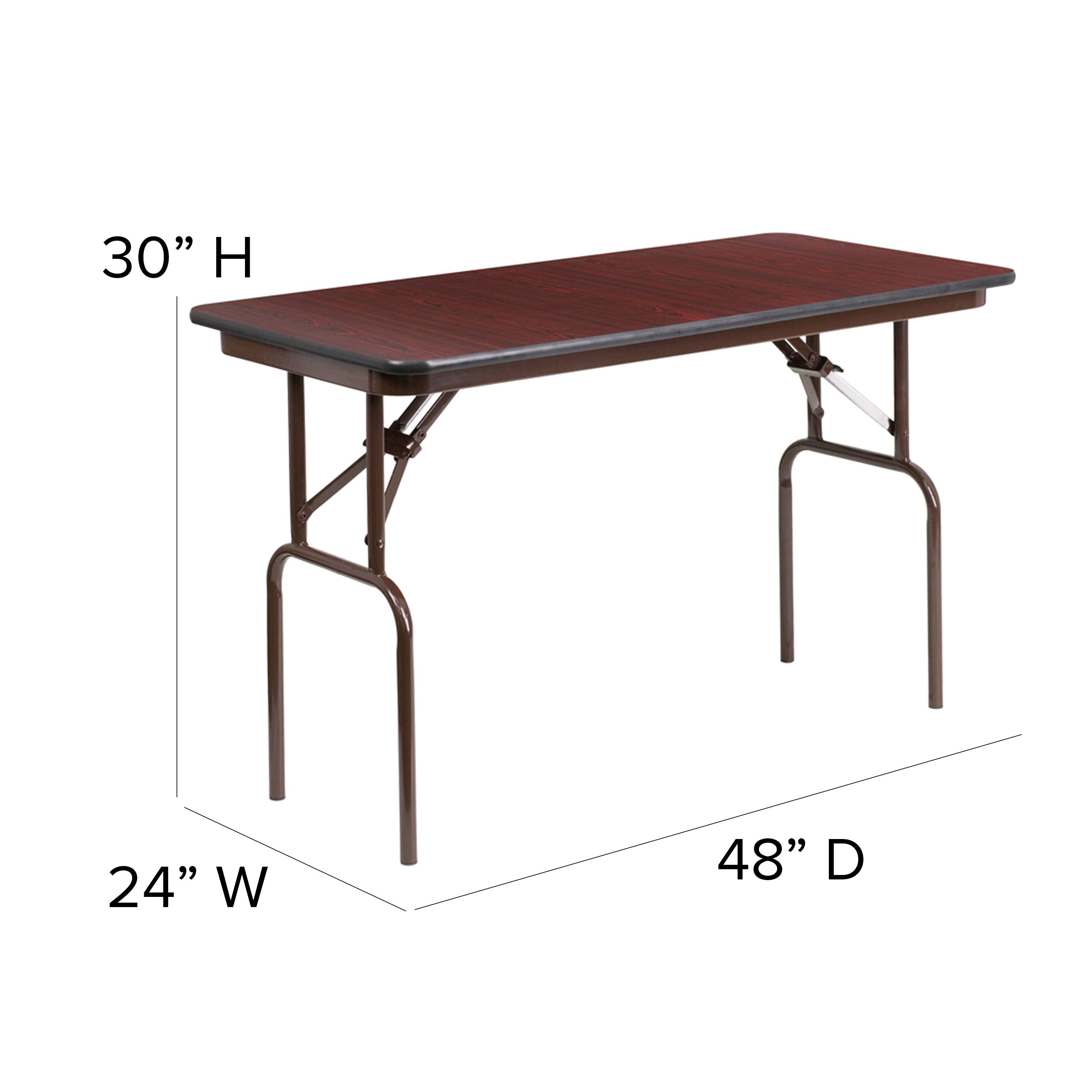 Alt View 15. Alamont Home - 4-Foot Mahogany Melamine Laminate Folding Banquet Table - Mahogany.