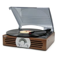 Jensen - 3-Speed Stereo Turntable - Brown - Front_Zoom