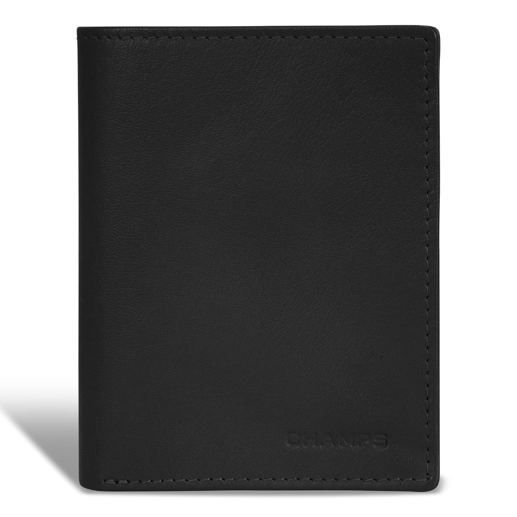 Champs - Onyx Collection Leather Vertical Wallet - Black
