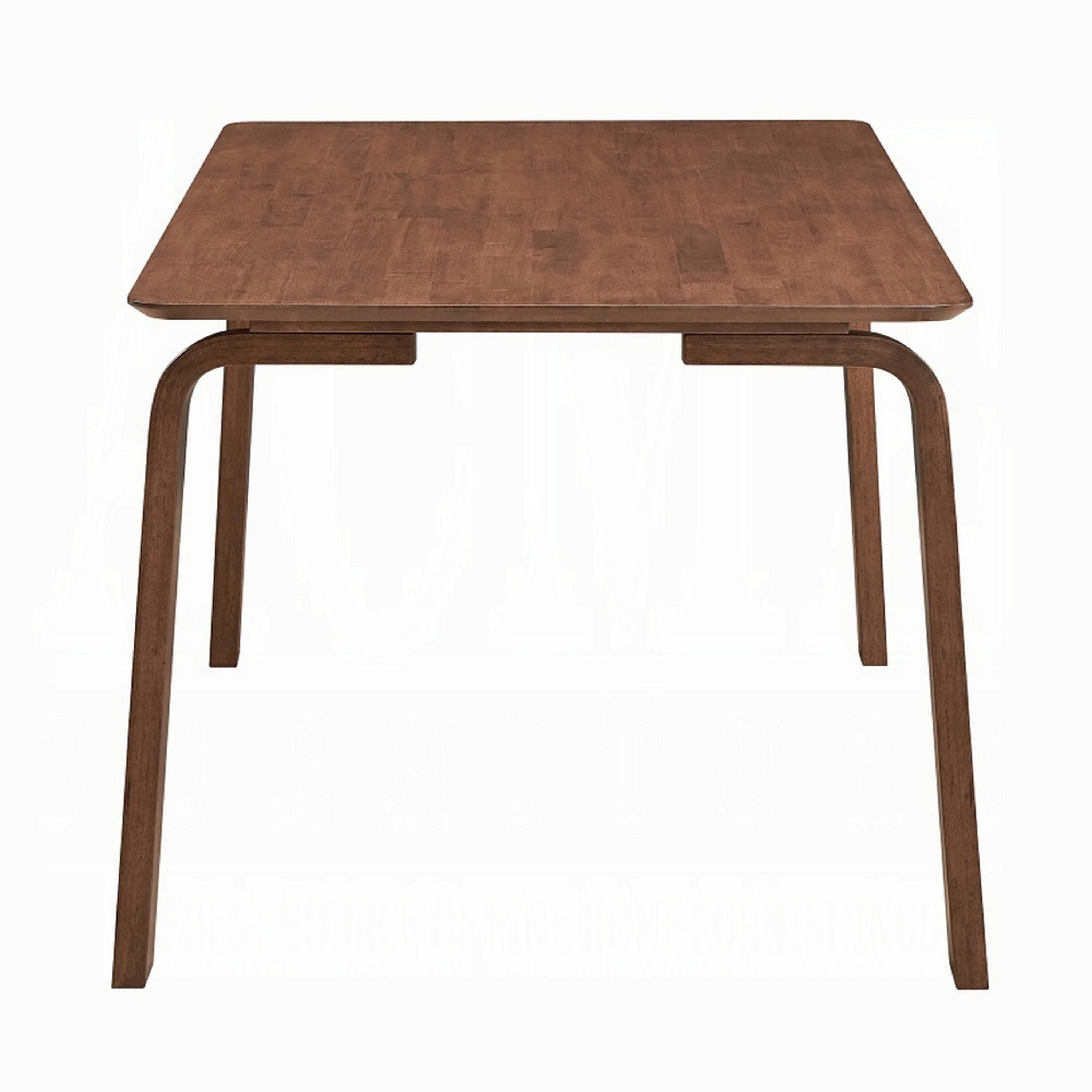 Alt View 2. Manhattan Lane - Kinni Dining Table, Walnut Brown Wood, Bent Legs, Rectangular 63 Inch - Walnut Brown.