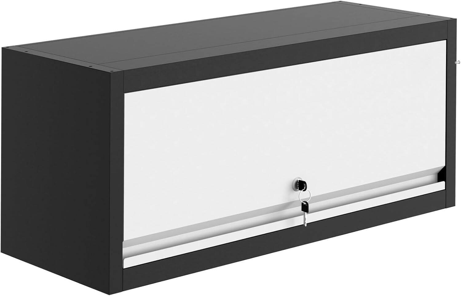 Front. Acekool - 13.8 in x30.3 in x11.8 in Heavy-Duty 0.6mm Steel Storage, with Lock & Hydraulic Flip-Up Door.