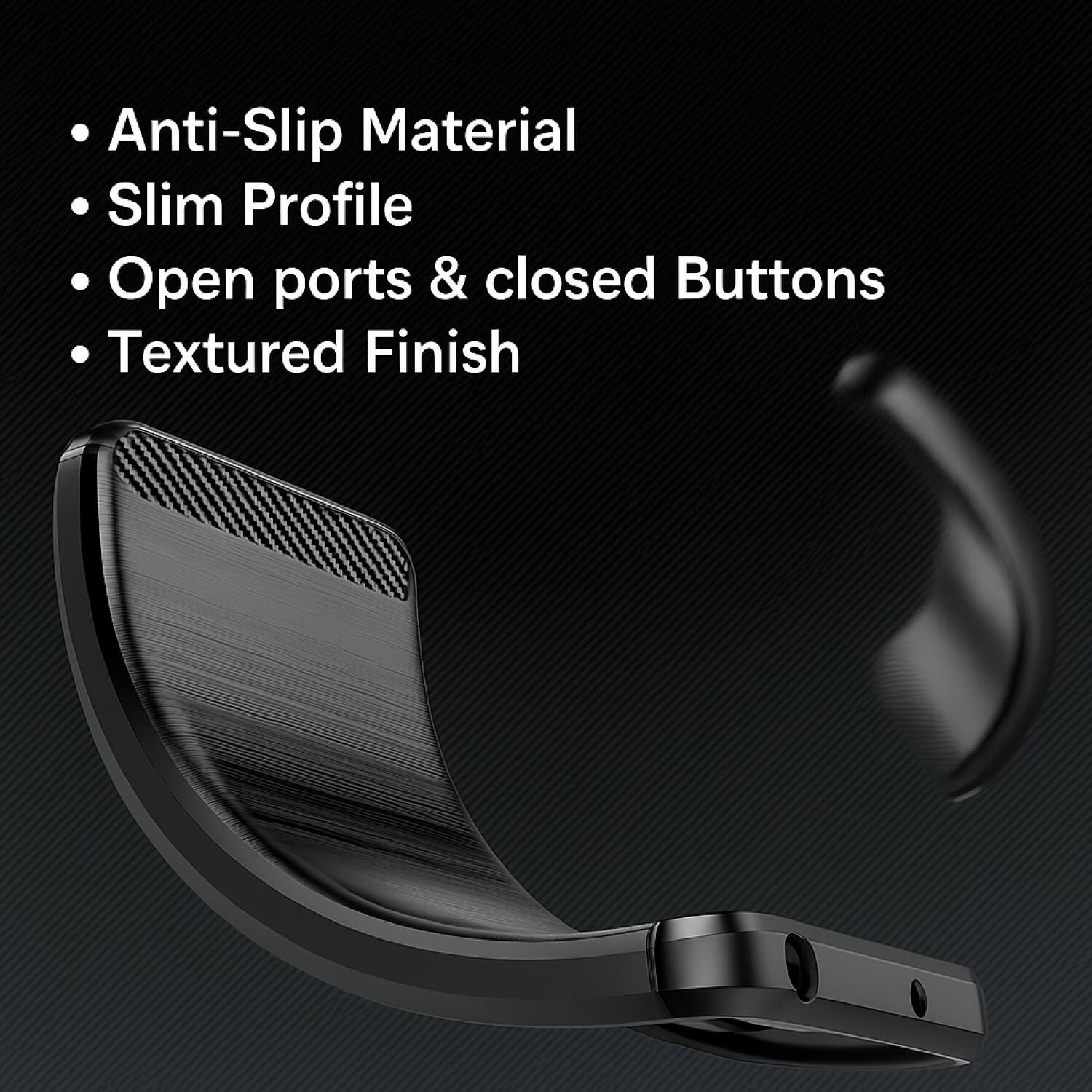 - Anti-Slip Material
- Slim Profile
- Open ports & closed Buttons
- Textured Finish