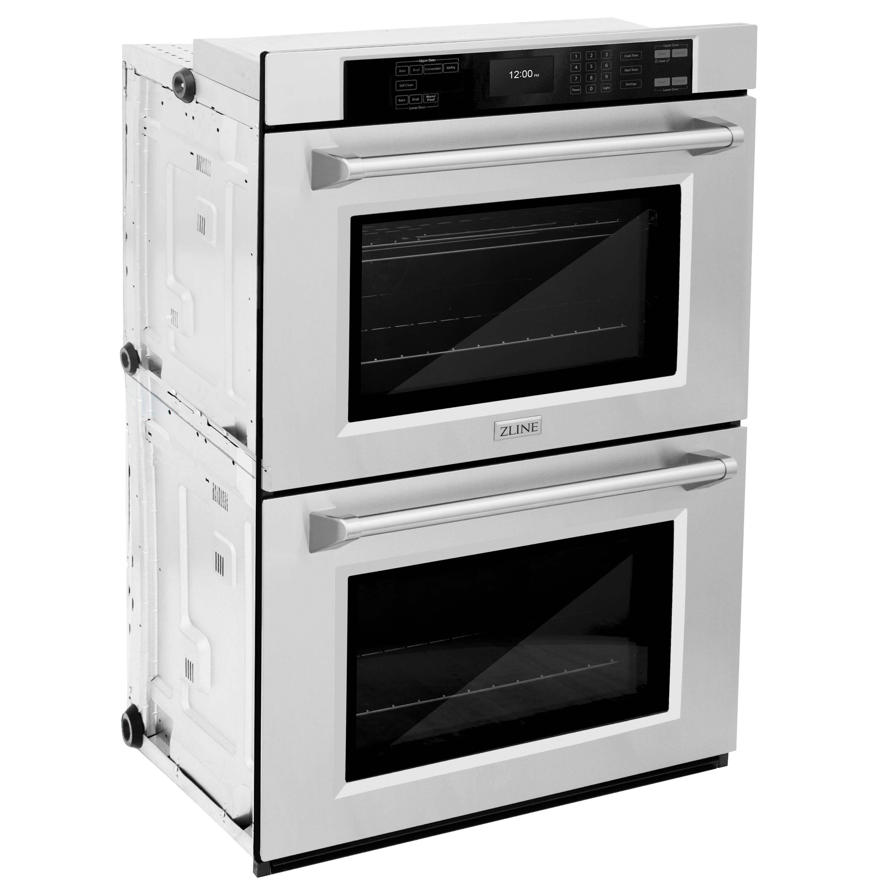 The text on the image reads "ZLINE 12:00m d . 1 . - - - - . d I ZLINE". This text is likely a description or information about the oven, possibly indicating its brand, model, or features.