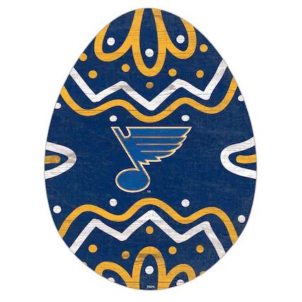 Front. Fan Creations - St. Louis Blues 12" Easter Egg Cutout Sign - Multicolor.