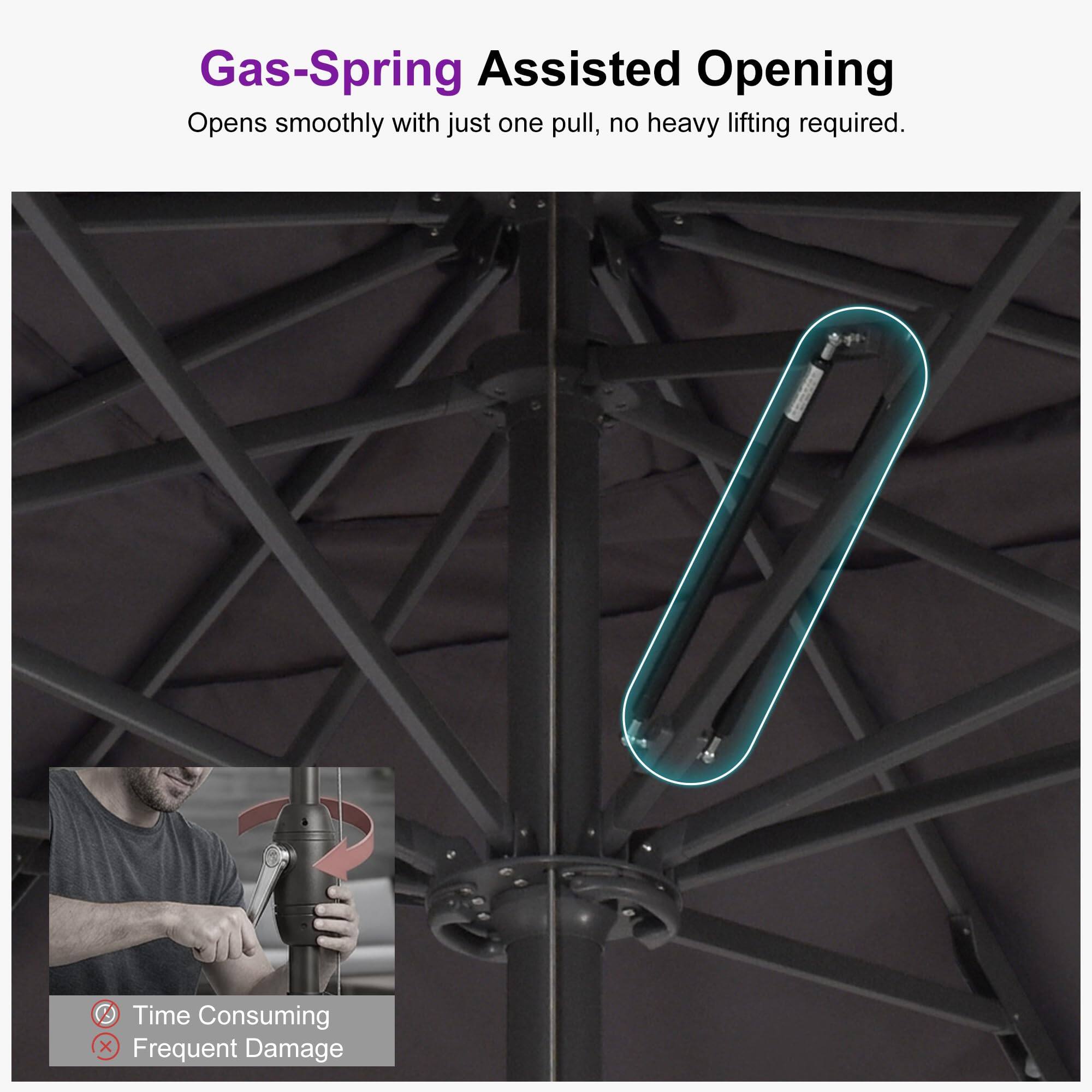Gas-Spring Assisted Opening  
Opens smoothly with just one pull, no heavy lifting required.  
Time Consuming  
Frequent Damage