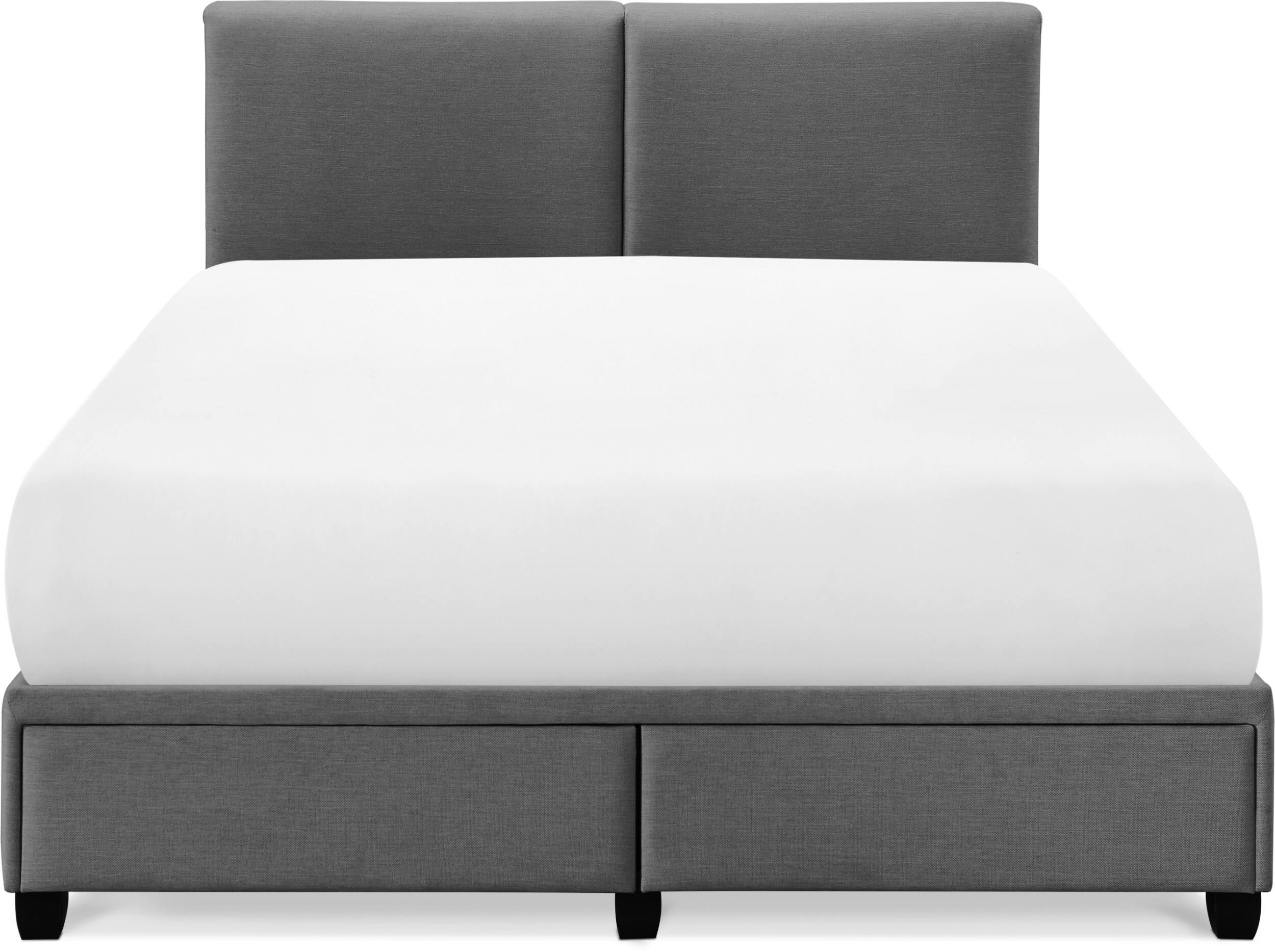 Alt View 11. Finch - Maxwell Storage Bed with Adjustable Height Headboard Queen - Dark Gray.