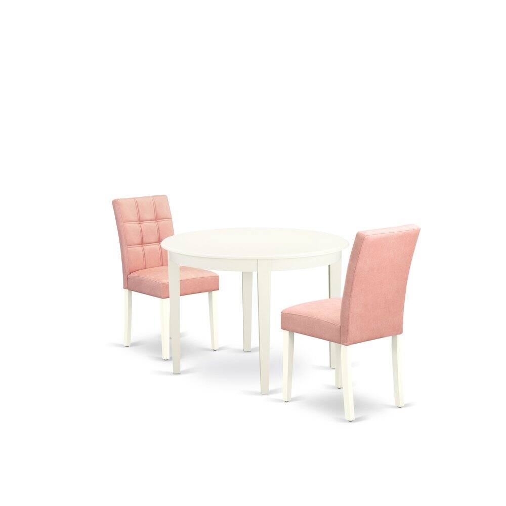 Front. East West Furniture - 3 Piece Dining Table Set contain A Dining Table - White.