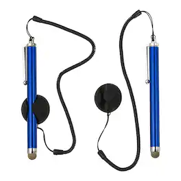 Unique Bargains - 2pcs Screen Capacitive Pen with Spring Rope Fixing Dock High Sensitivity for Mobile Phone Car Navigation GPS POS Tablet - Dark Blue