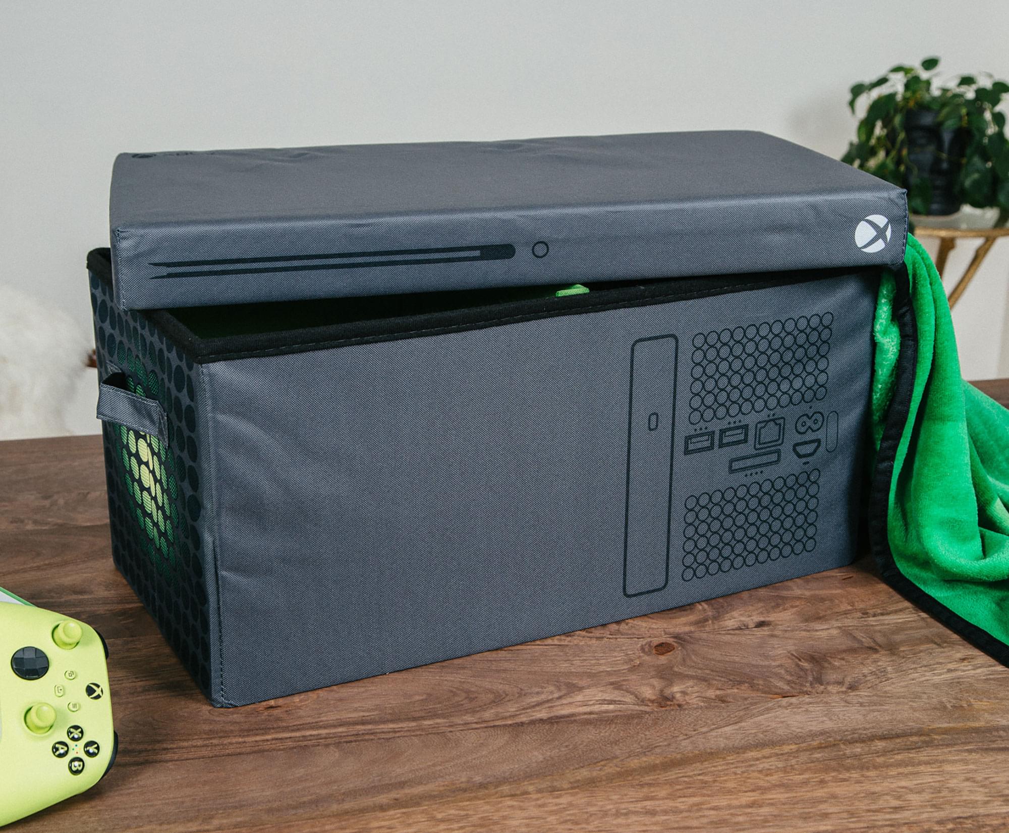 Alt View 4. Ukonic - Xbox Series X Logo Storage Bin Chest Organizer with Lid | 24 x 12 Inches - Black.