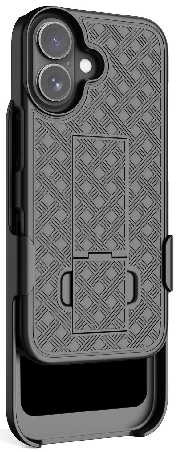 Alt View 9. Nakedcellphone - Combo for iPhone 17 - Slim Case with Stand and Belt Clip Holster - Black.