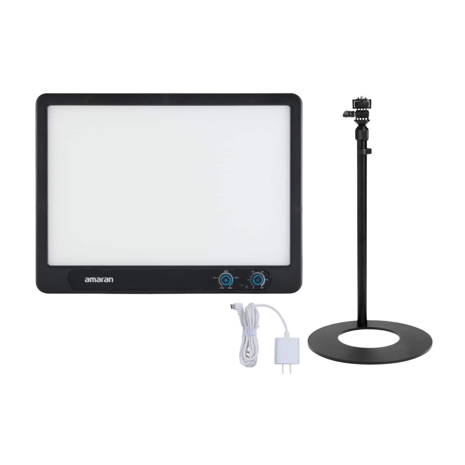 Amaran - Verge Edge-Lit LED Panel Light Flicker-Free(Charcoal, US) with Base Stand