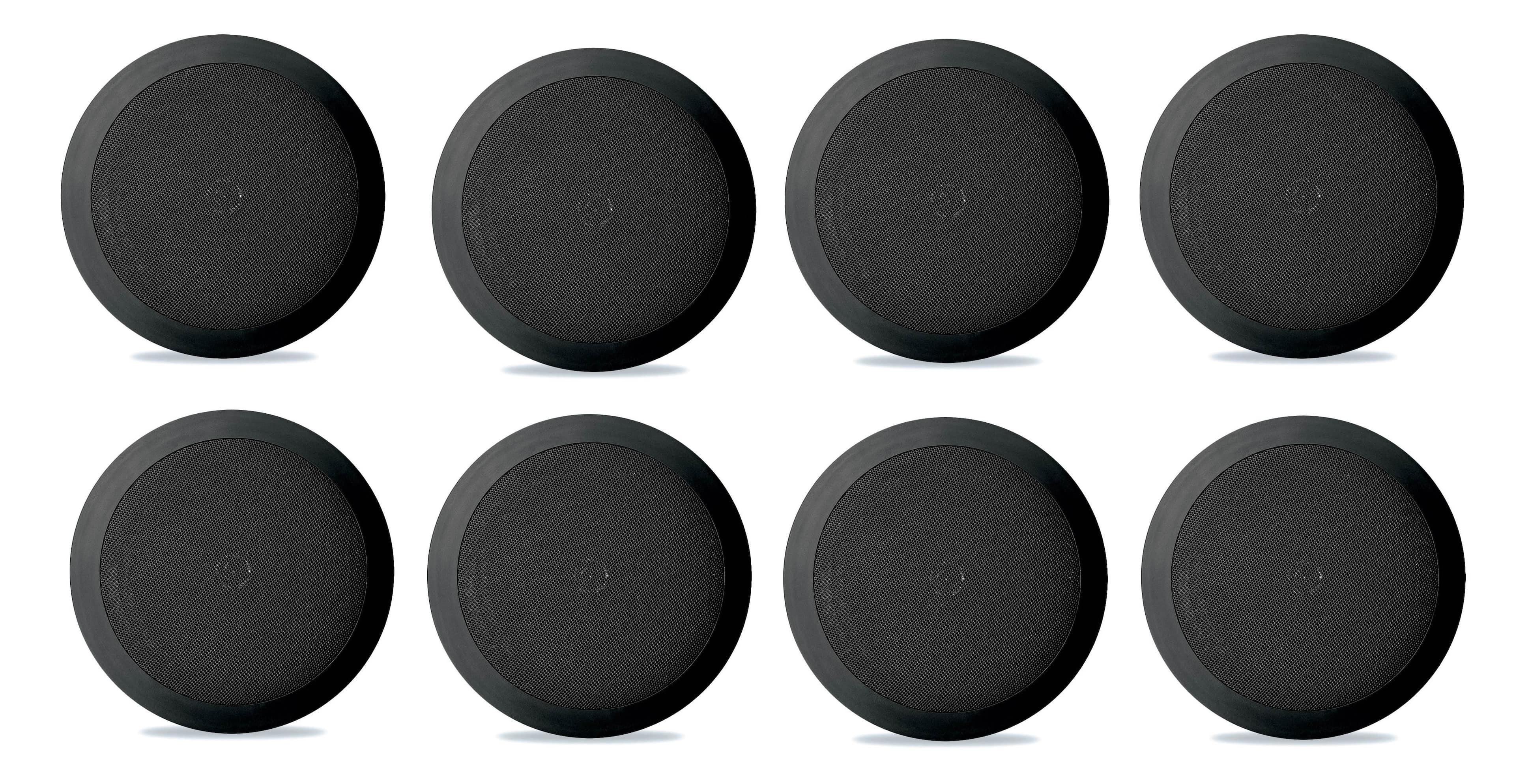 8) NEW Pyle PDIC81RDBK 250W 8 Inch Flush In-Wall In-Ceiling Speakers - Black