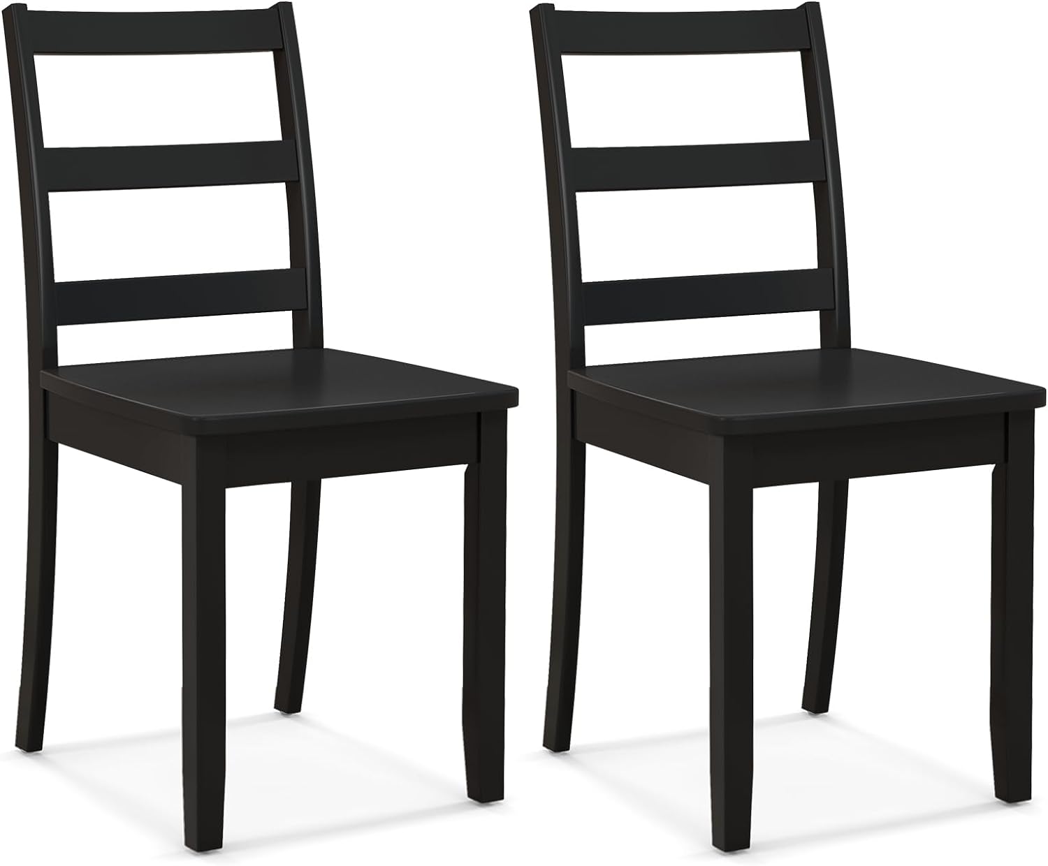 Front. Costway - Costway Dining Chairs Set of 2 Wood Dining Room Kitchen Side Chairs - Black.