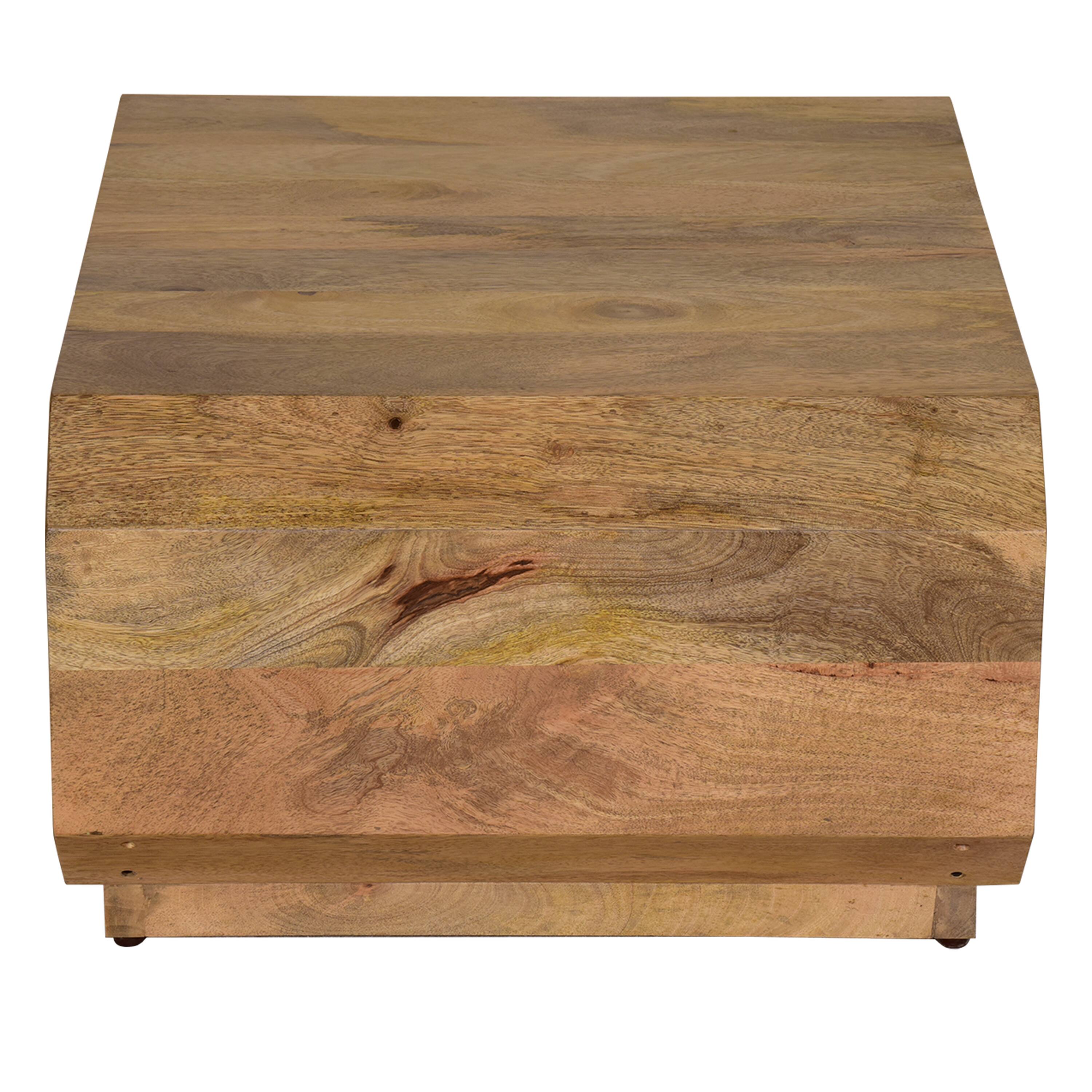 Alt View 2. Manhattan Lane - 30 Inch Coffee Table, Handcrafted Hollow Cube Shape - Brown.
