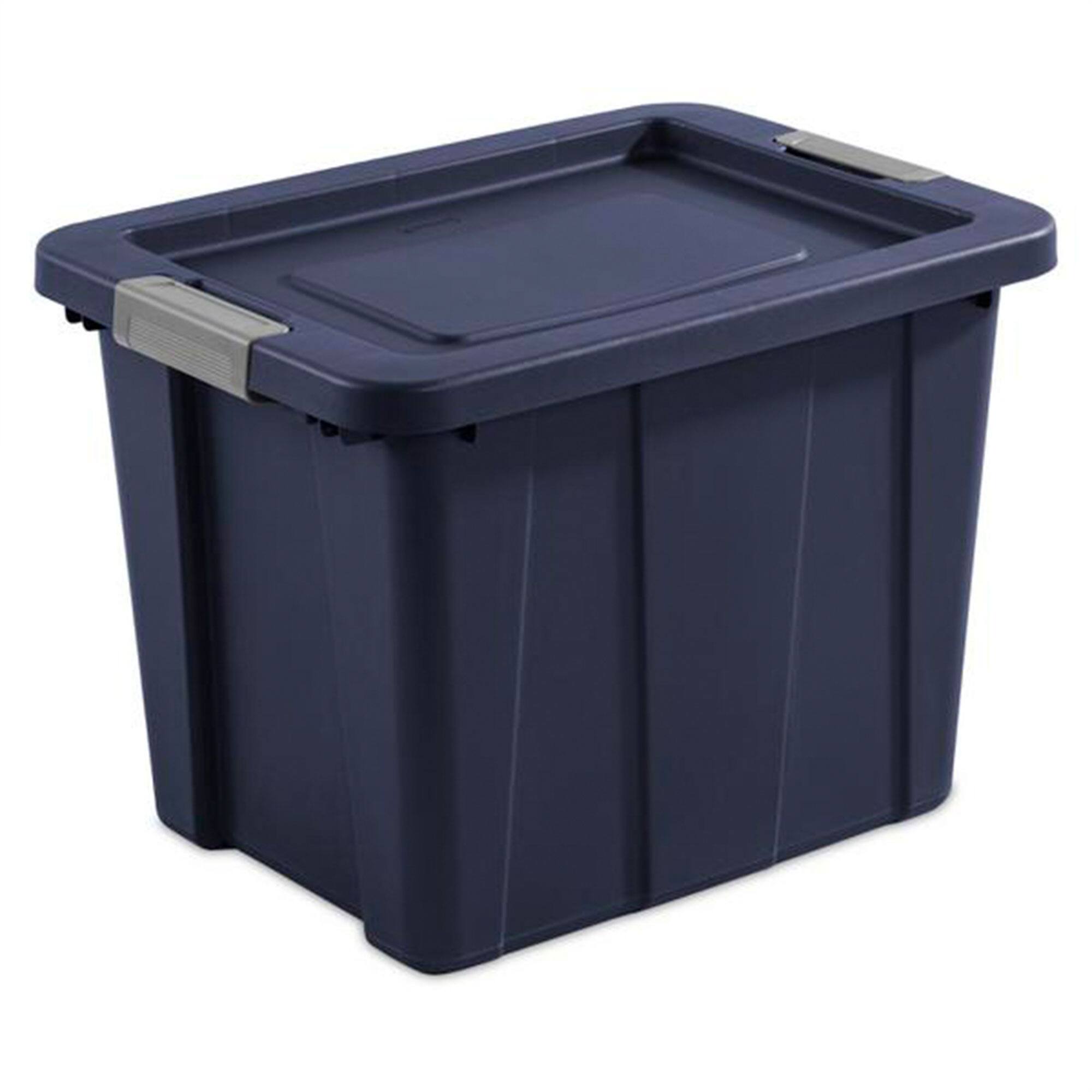 Alt View 3. Sterilite - Sterilite 18 Gal Latching Tuff1 Stackable Storage Tote w/ Latching Lid, 12 Pack - Dark Indigo.