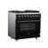Left. Forno Appliances - Massimo 5.36 Cu. Ft. Freestanding Dual Fuel True Convection Range with Air Fryer Basket - Black.