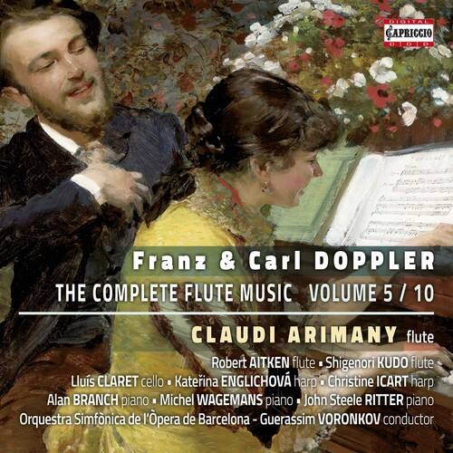 Franz & Carl DOPPLER  
THE COMPLETE FLUTE MUSIC VOLUME 5 / 10  

CLAUDI ARIMANY flute  
Robert AITKEN flute  
Shigenori KUDO flute  
Lluís CLARET cello  
Katerina ENGLICHNOVA harp  
Christine ICART harp  
Alan BRANCH piano  
Michel WAGEMANS piano  
John Steele RITTER piano  

Orquestra Simfònica de l'Opera de Barcelona - Guerassim VORONKOV conductor