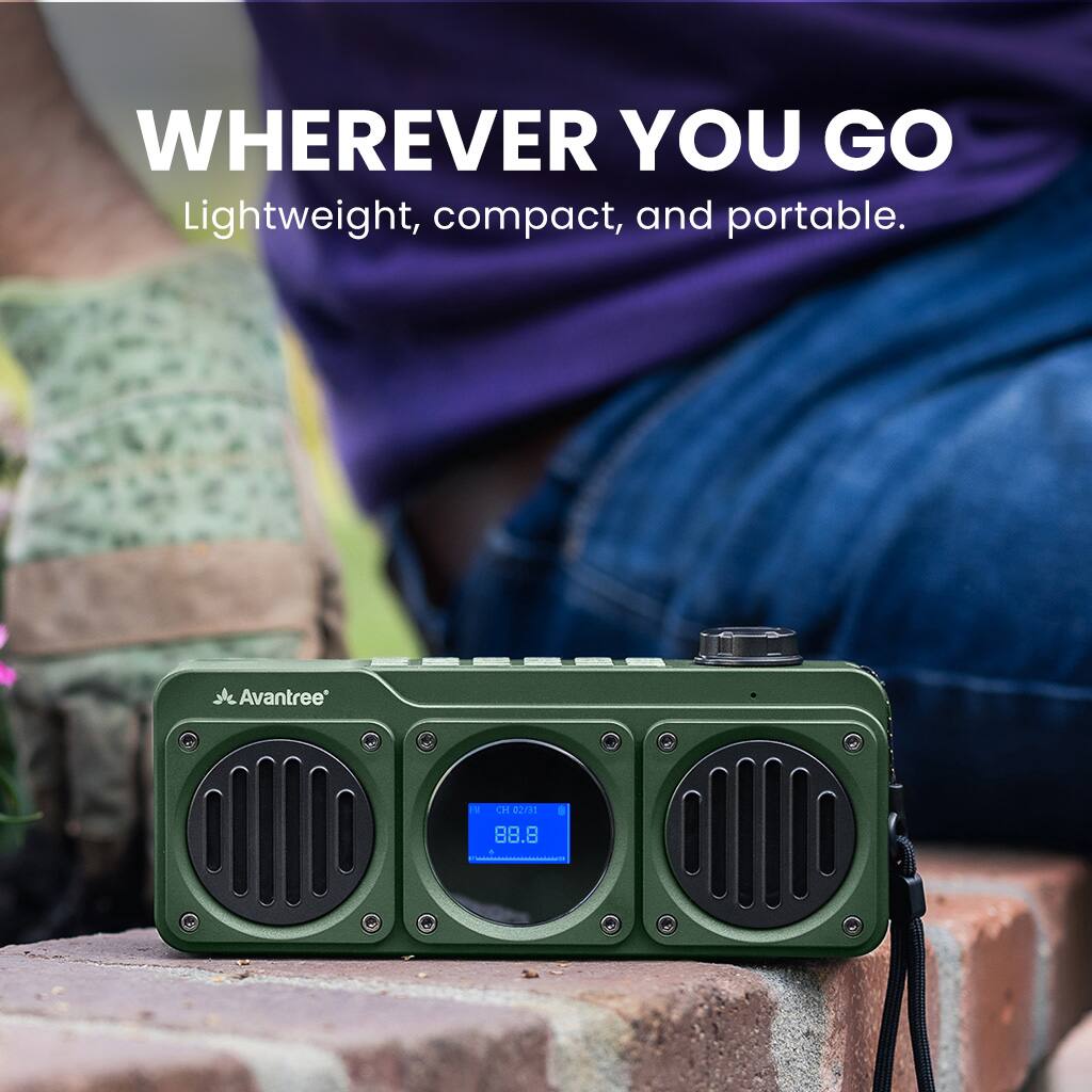 Alt View 2. Avantree - Boombyte - Portable Digital FM Radio with Bluetooth Speaker, Superb Sound, Metal Finish.