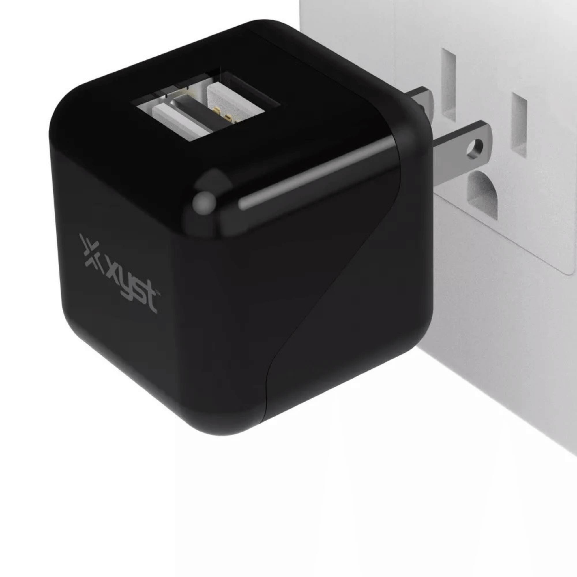 Alt View 2. Xyst - 2.4-Amp Dual USB Foldable Wall Charger - Black.