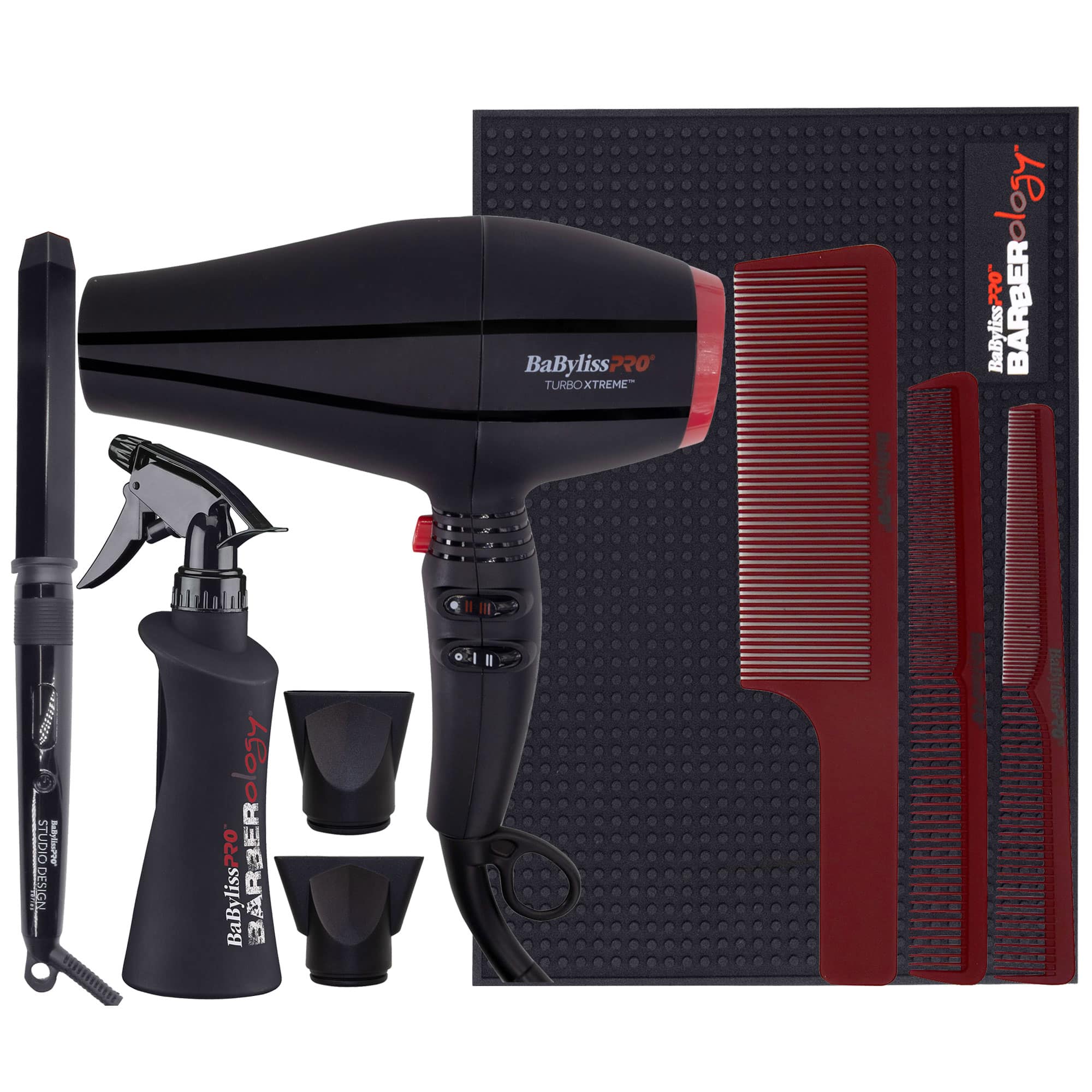 Babyliss - Pro Turbo Xtreme Hair Dryer + Studio Design Series 1¼" Crimpcurl Bundle - Black