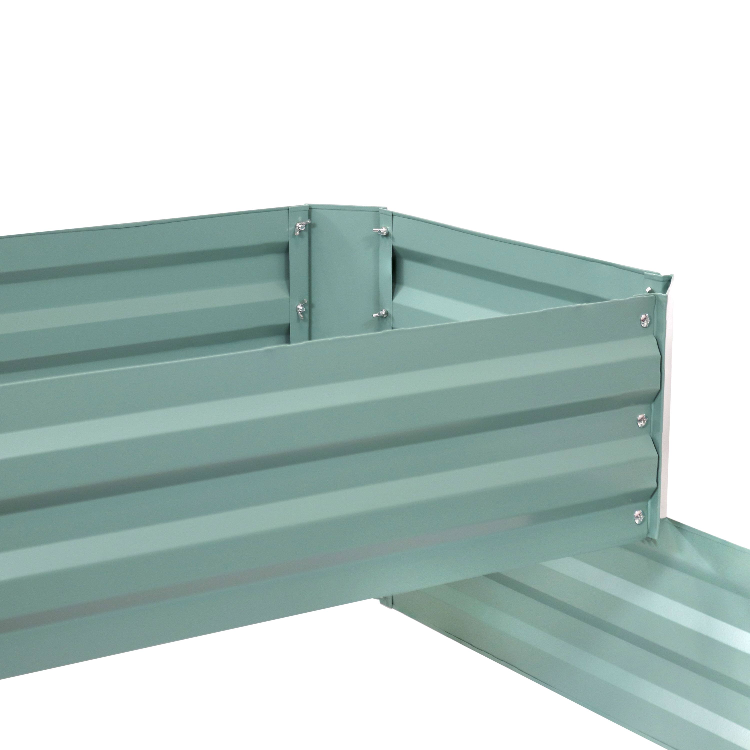 Alt View 8. Sunnydaze - 2-Tier Galvanized Steel Raised Garden Bed - 17.75 in H - Green.