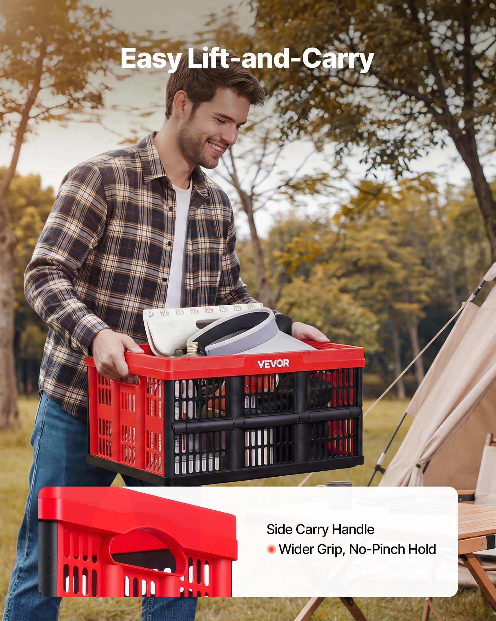 Easy Lift-and-Carry

VEVOR

Side Carry Handle
- Wider Grip, No-Pinch Hold