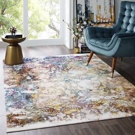 Modway Success Jayla Transitional Distressed Vintage Floral Moroccan ...