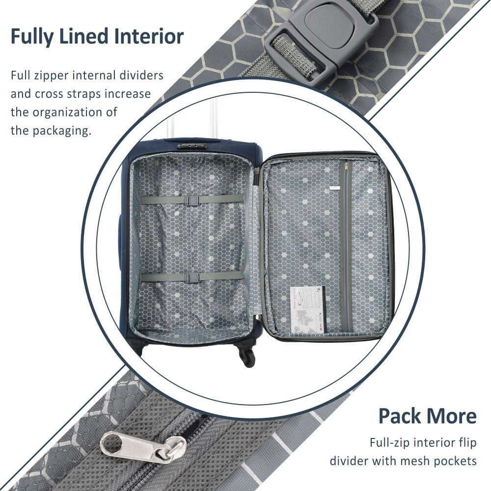 Fully Lined Interior  
Full zipper internal dividers and cross straps increase the organization of the packaging.

Pack More  
Full-zip interior flip divider with mesh pockets
