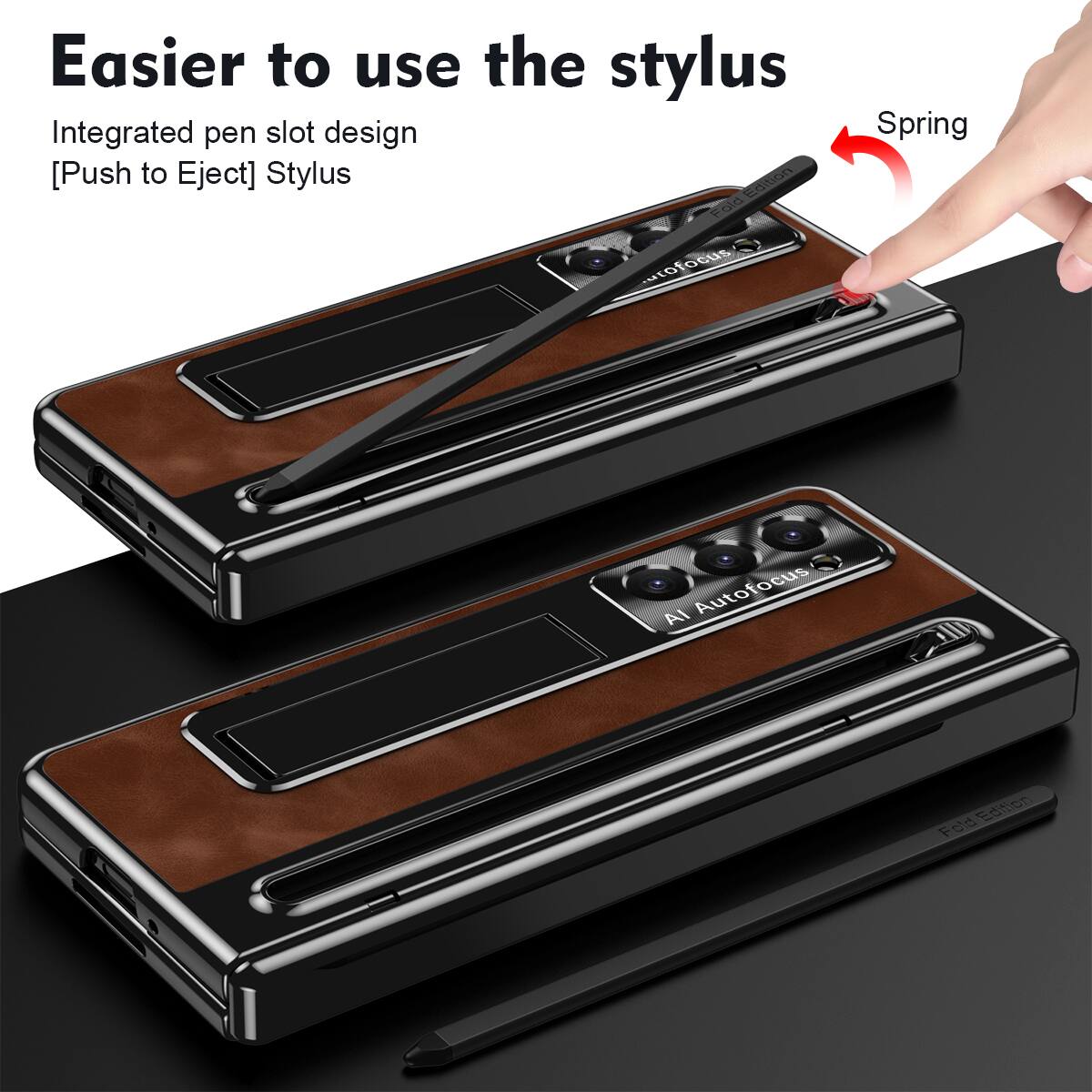 Easier to use the stylus  
Integrated pen slot design  
[Push to Eject] Stylus  
Spring  
AI Autofocus  
Fold Edition