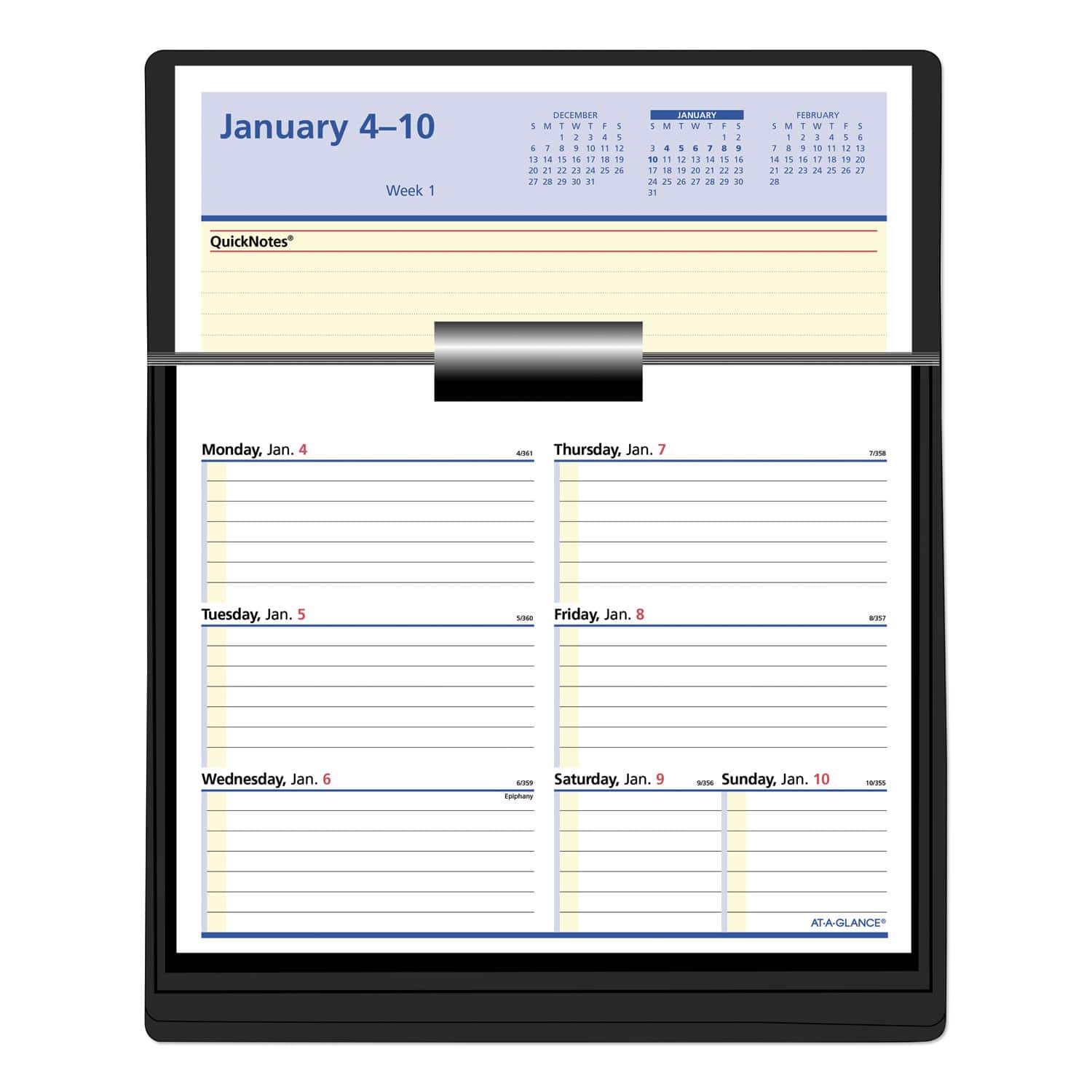 AT-A-GLANCE - Flip A Week Desk Calendar Refill with QuickNotes 7 x 6 White Sheets 12 Month Jan to Dec 2026
