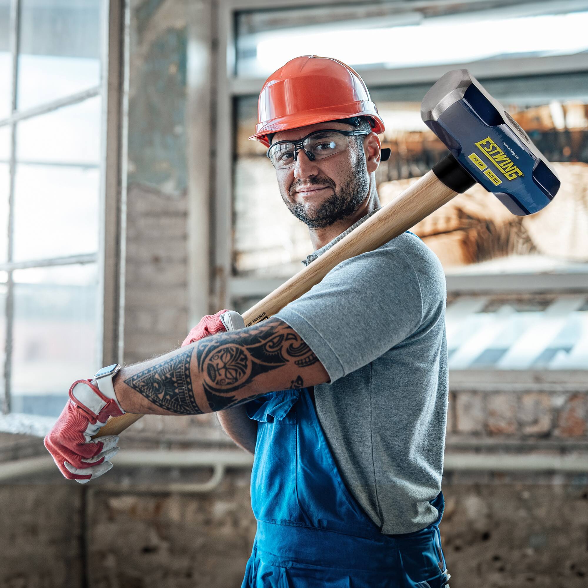 Alt View 2. Estwing - Estwing 12 Pound Head Hard Face Stake Sledge Hammer with 36 Inch Hickory Handle - Blue.