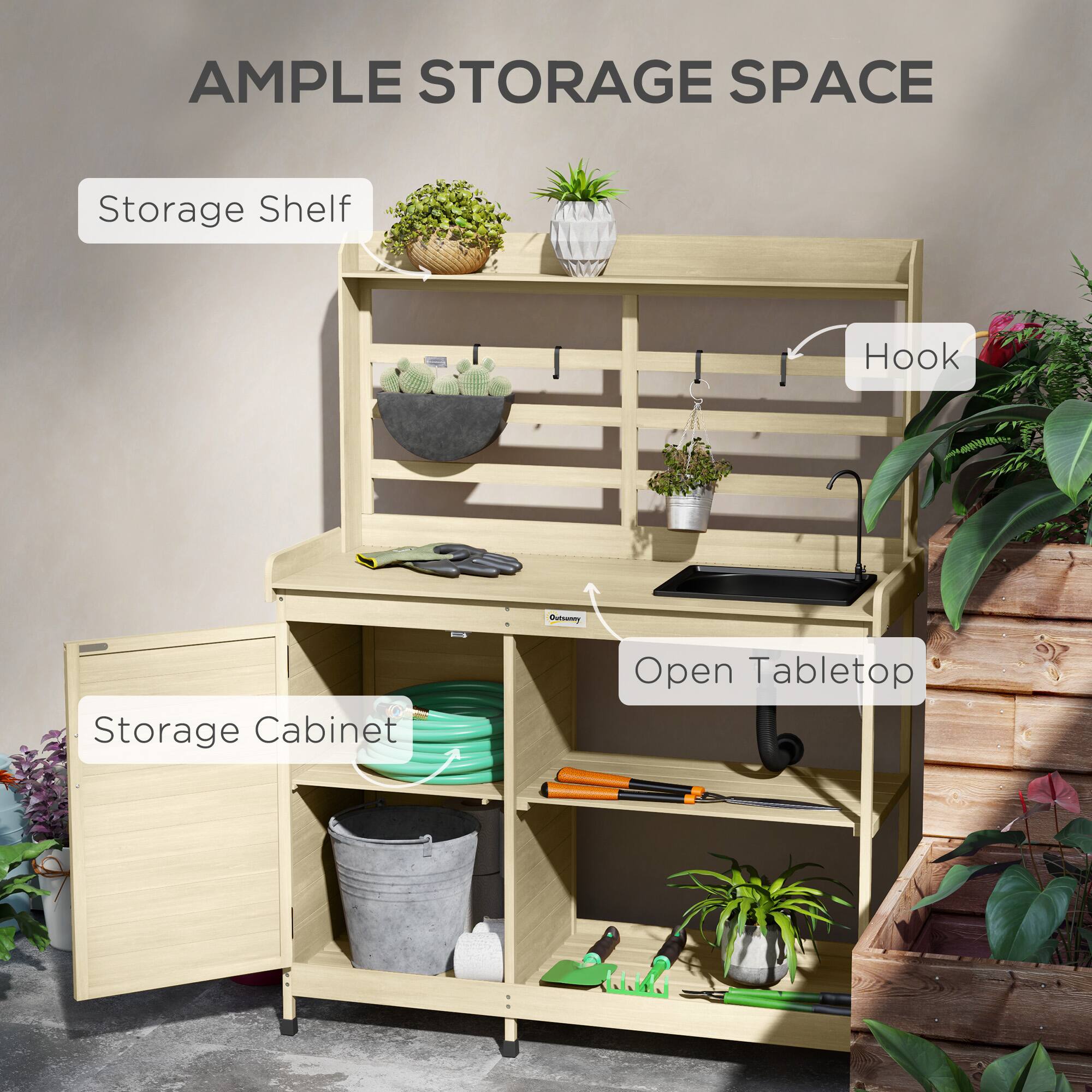 Storage Shelf, Hook, Storage Cabinet, Open Tabletop