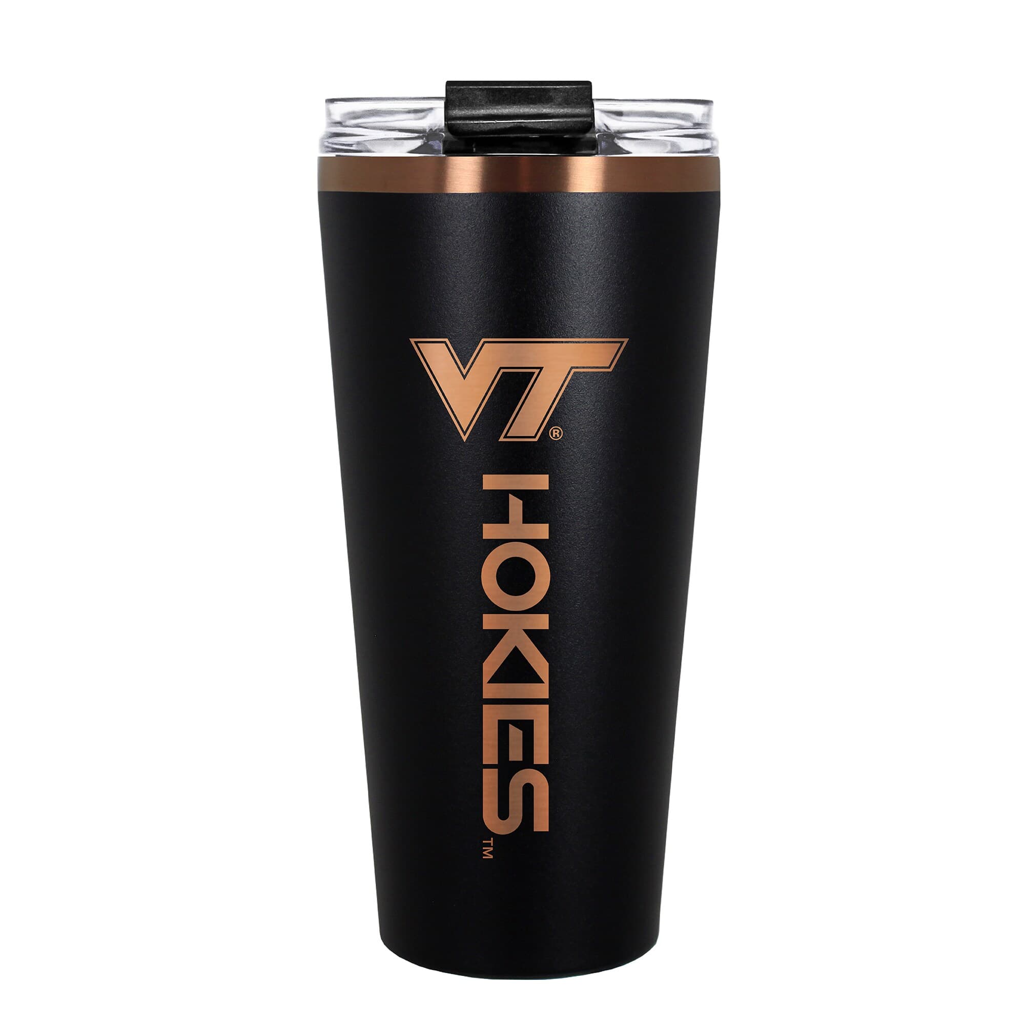 Front. Great American Products - Virginia Tech Hokies 30oz. Big Slim Tumbler - Black.