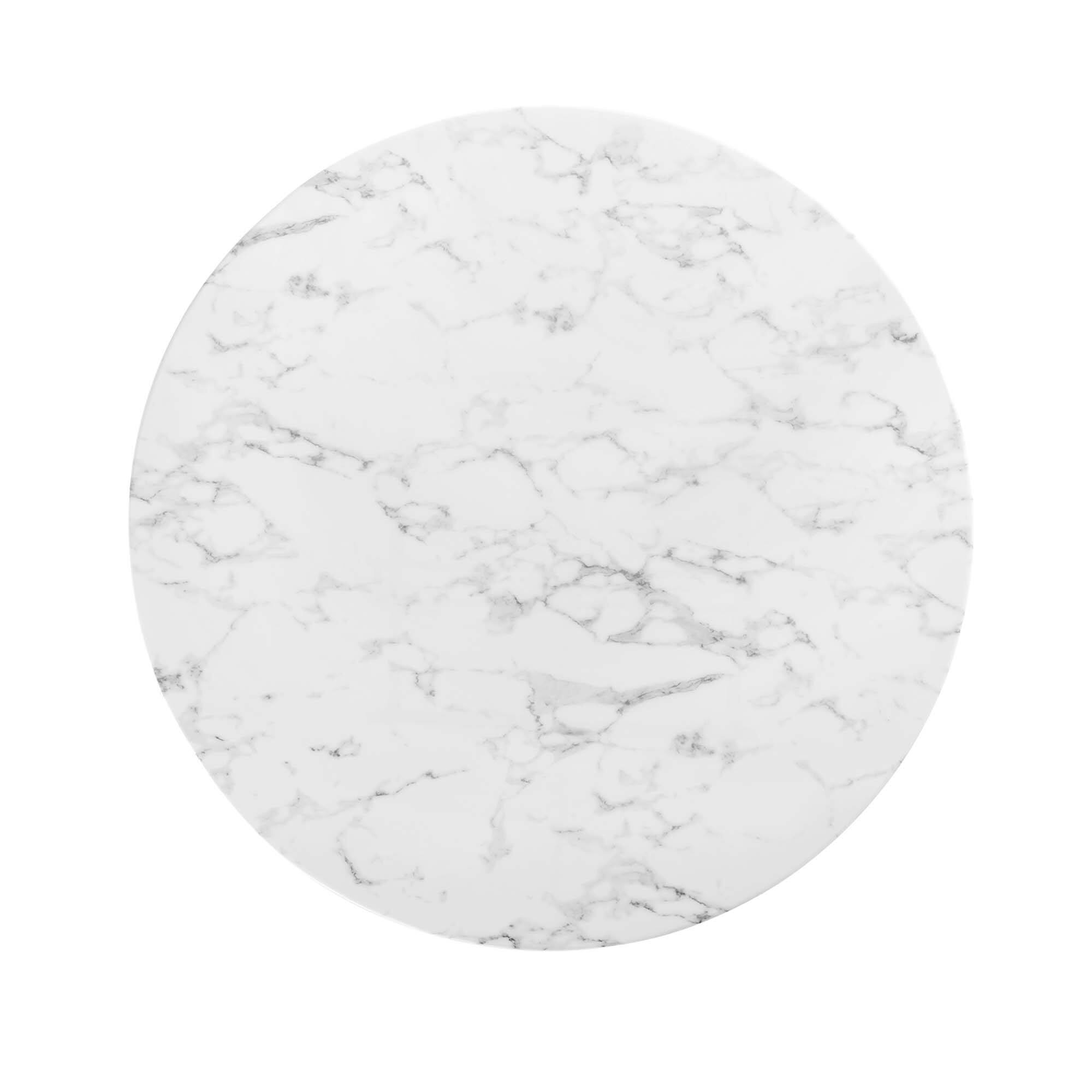 Back. Modway - Lippa 48" Round Faux Marble Dining Table by Modway - Gold White.