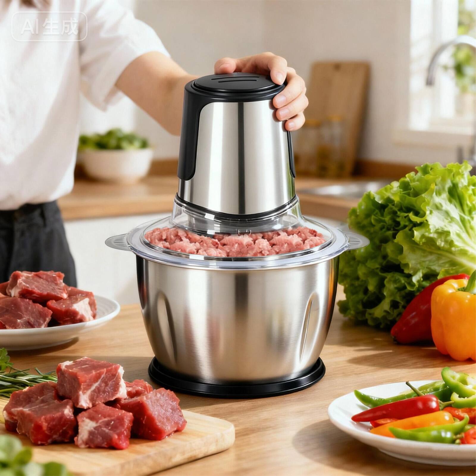 Left. Sweet - Food Processor for Chopping, Slicing, Purees & Dough with Blender & Dough Tool,Sharp Blades, Safety Lock - Black.