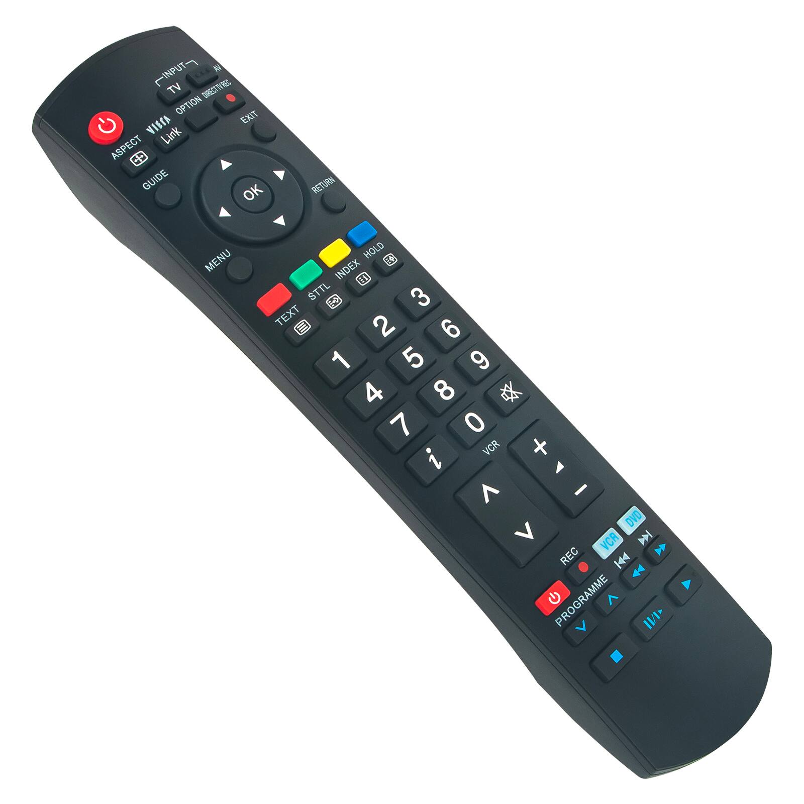 Sure, here is the corrected and grouped text from the image:

- INPUT
- TV
- OPTION
- EXIT
- ASPECT
- GUIDE
- OK
- RETURN
- MENU
- HOLD
- INDEX
- STB
- TEXT
- 1
- 2
- 3
- 4
- 5
- 6
- 7
- 8
- 9
- 0
- i
- VCR
- DVD
- REC
- PROGRAMME
- LINK
- VCR
- 144
- 108
- 108
- 108
- 108
- 108
- 108
- 108
- 108
- 108
- 108
- 108
- 108
- 108
- 108
- 108
- 108
- 108
- 108
- 108
- 108
- 108
- 108
