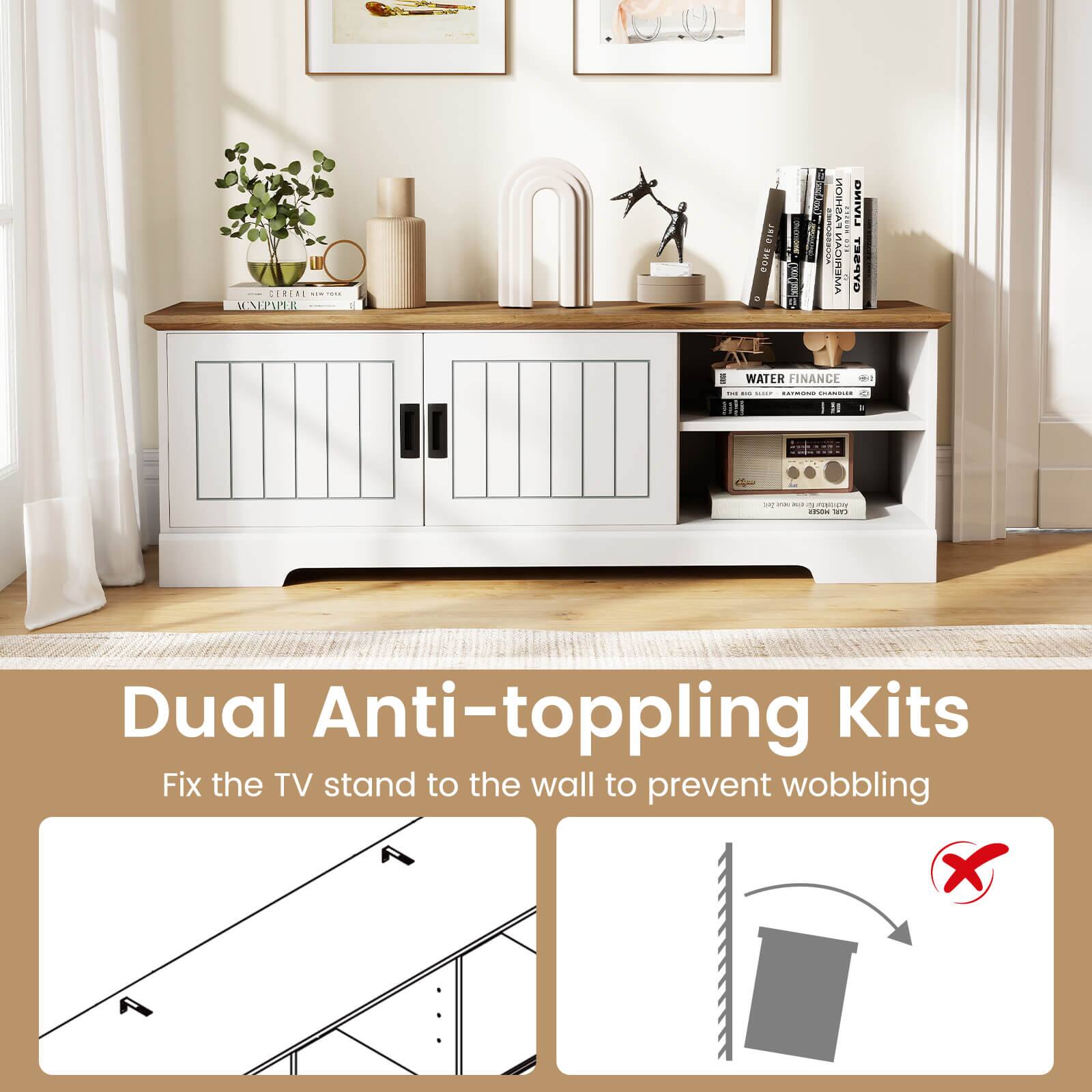 Dual Anti-toppling Kits

Fix the TV stand to the wall to prevent wobbling