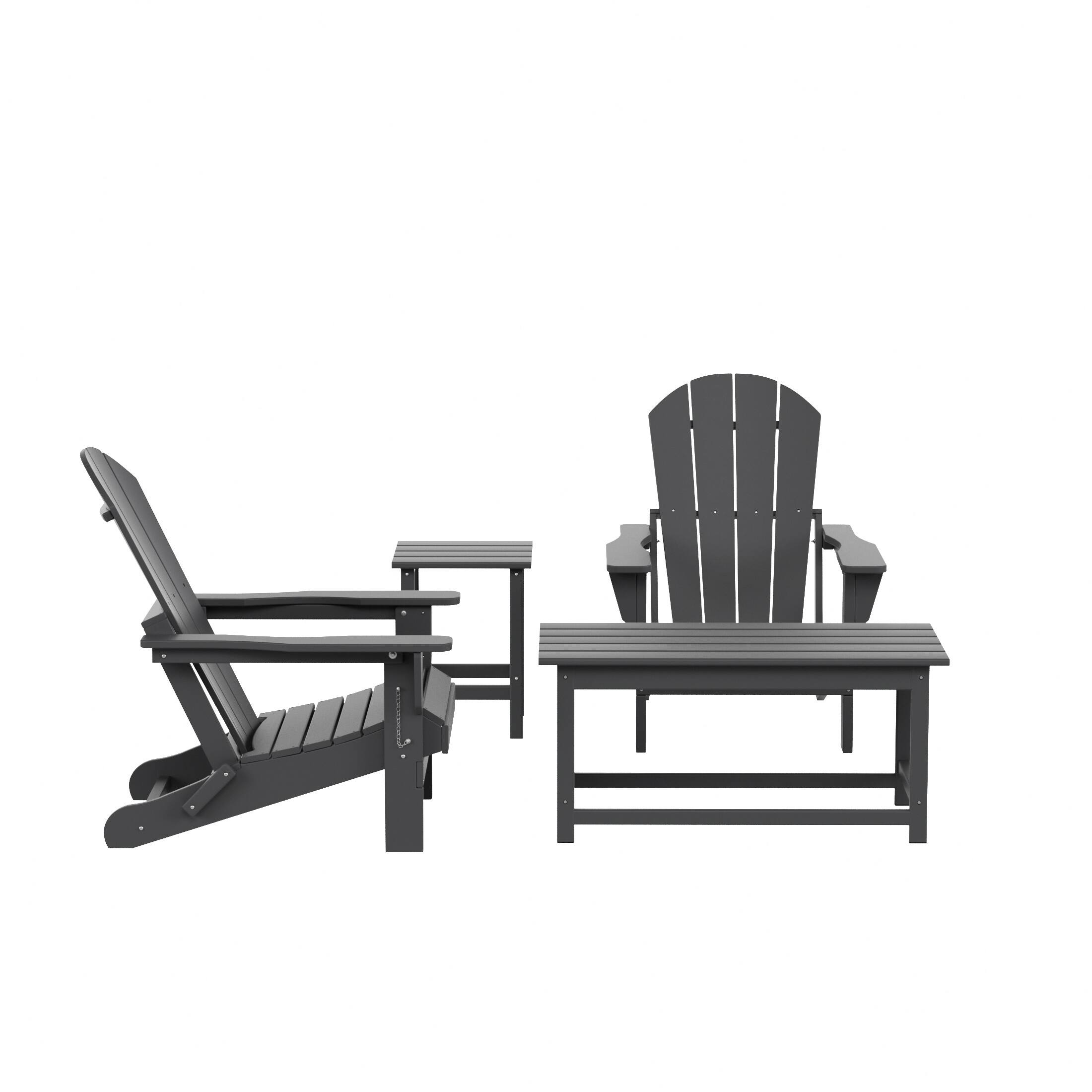 WestinTrends Malibu 4 Piece set Outdoor / Patio Poly Adirondack chairs ...