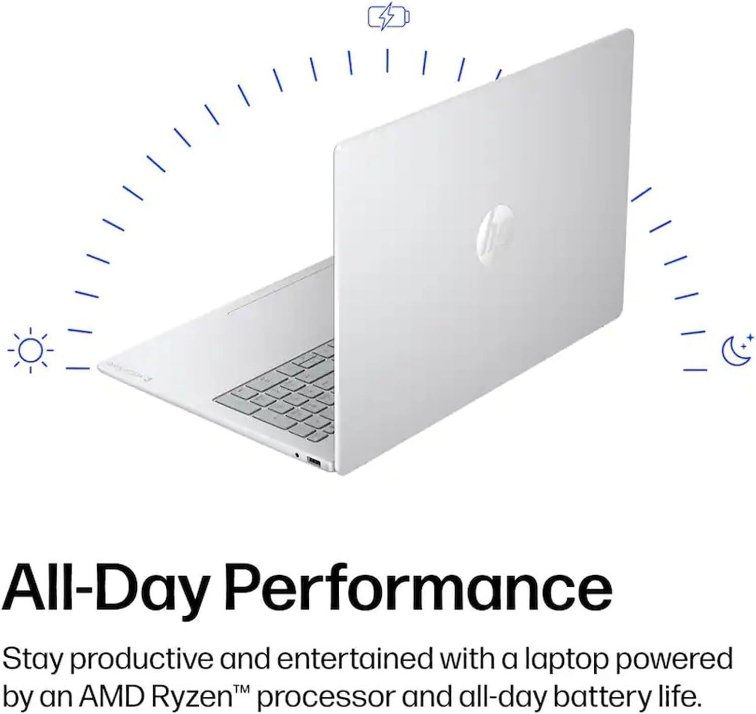 All-Day Performance  
Stay productive and entertained with a laptop powered by an AMD Ryzen™ processor and all-day battery life.