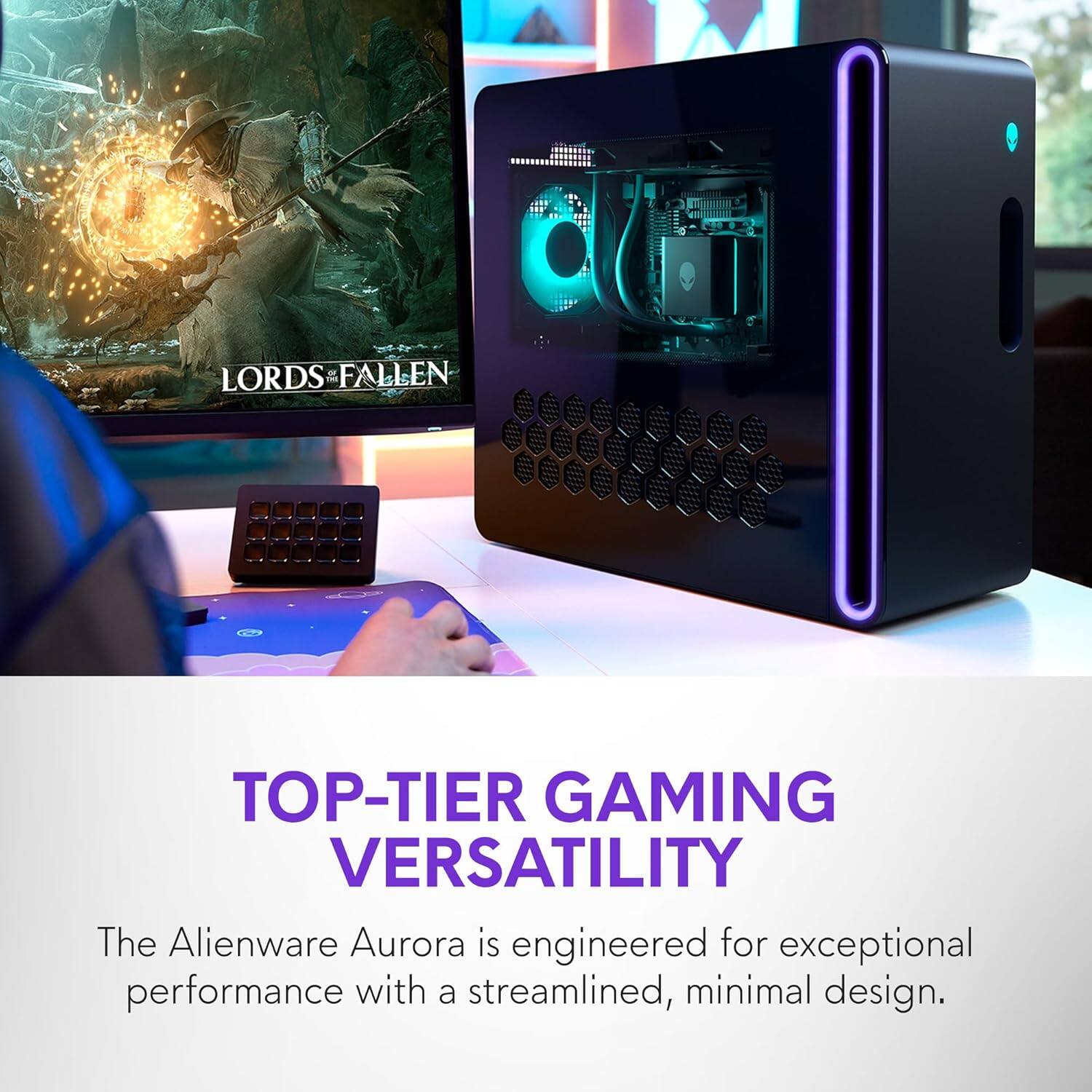 **TOP-TIER GAMING VERSATILITY**

The Alienware Aurora is engineered for exceptional performance with a streamlined, minimal design.