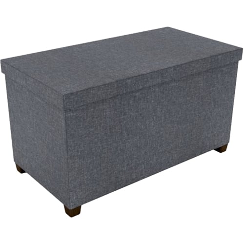 Front. dar Living - Storage Ottoman - Dark Gray.